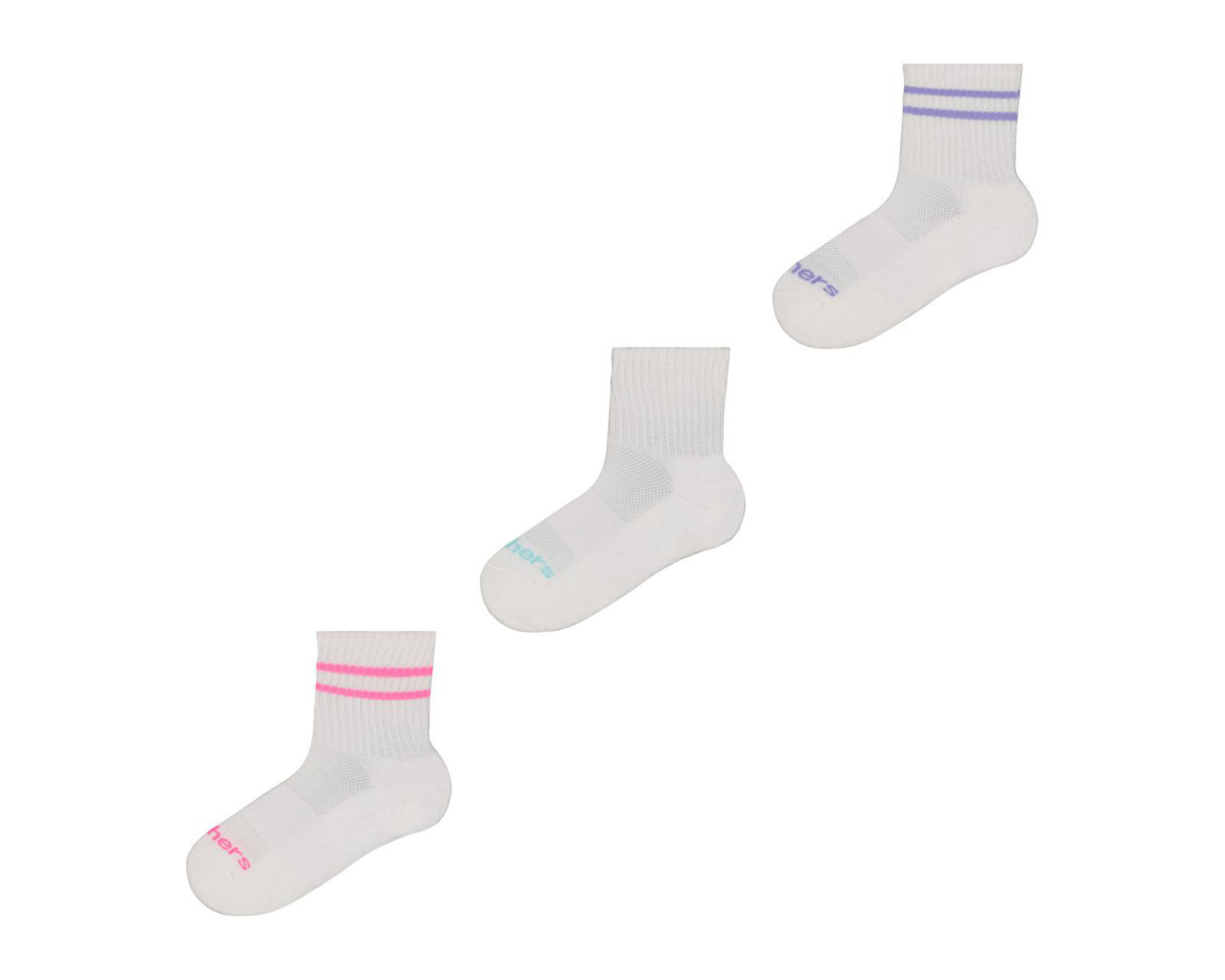 Calcetas Cortas Deportivas Skechers para Niña 3 Pares