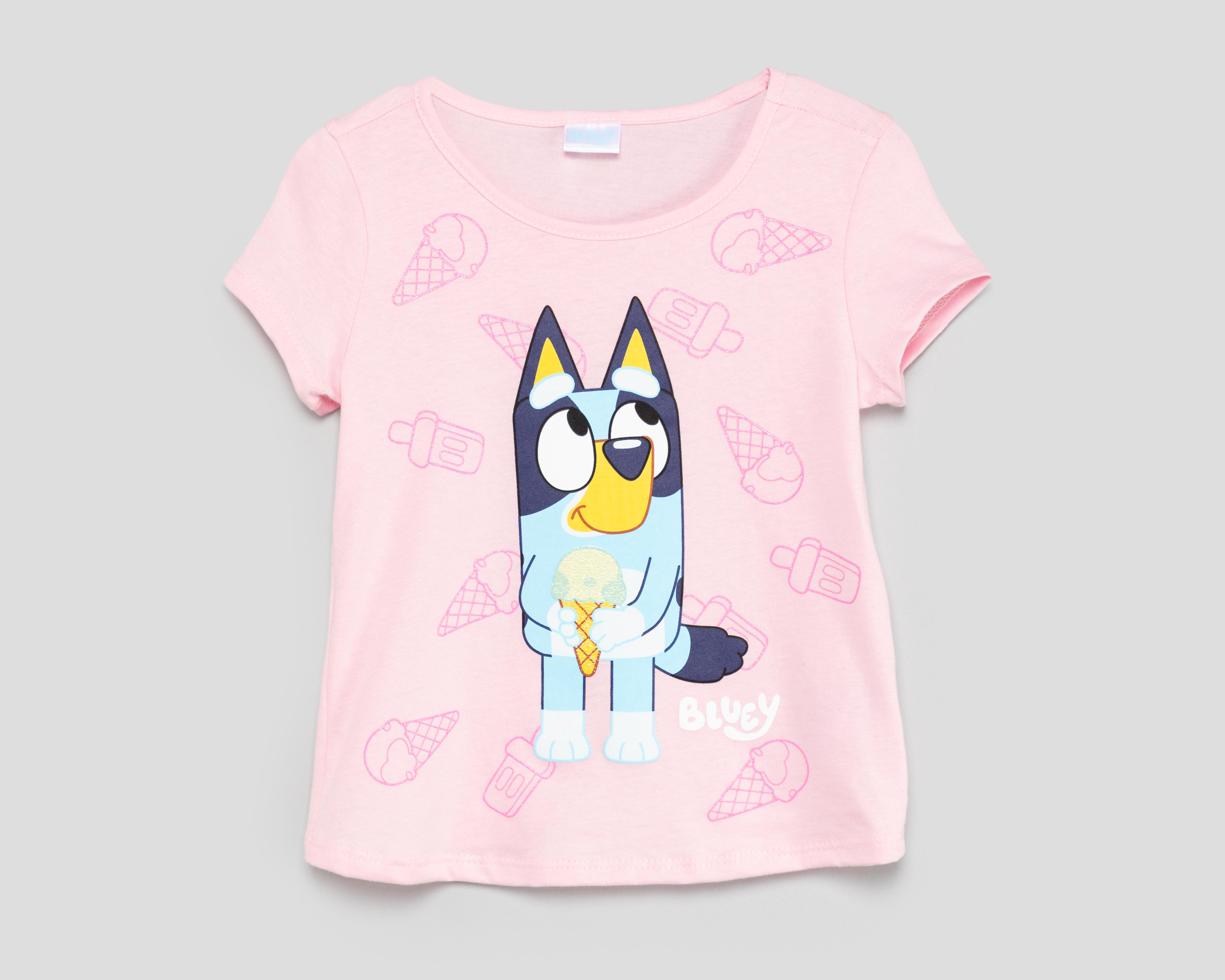 Playera Bluey Manga Corta para Niña