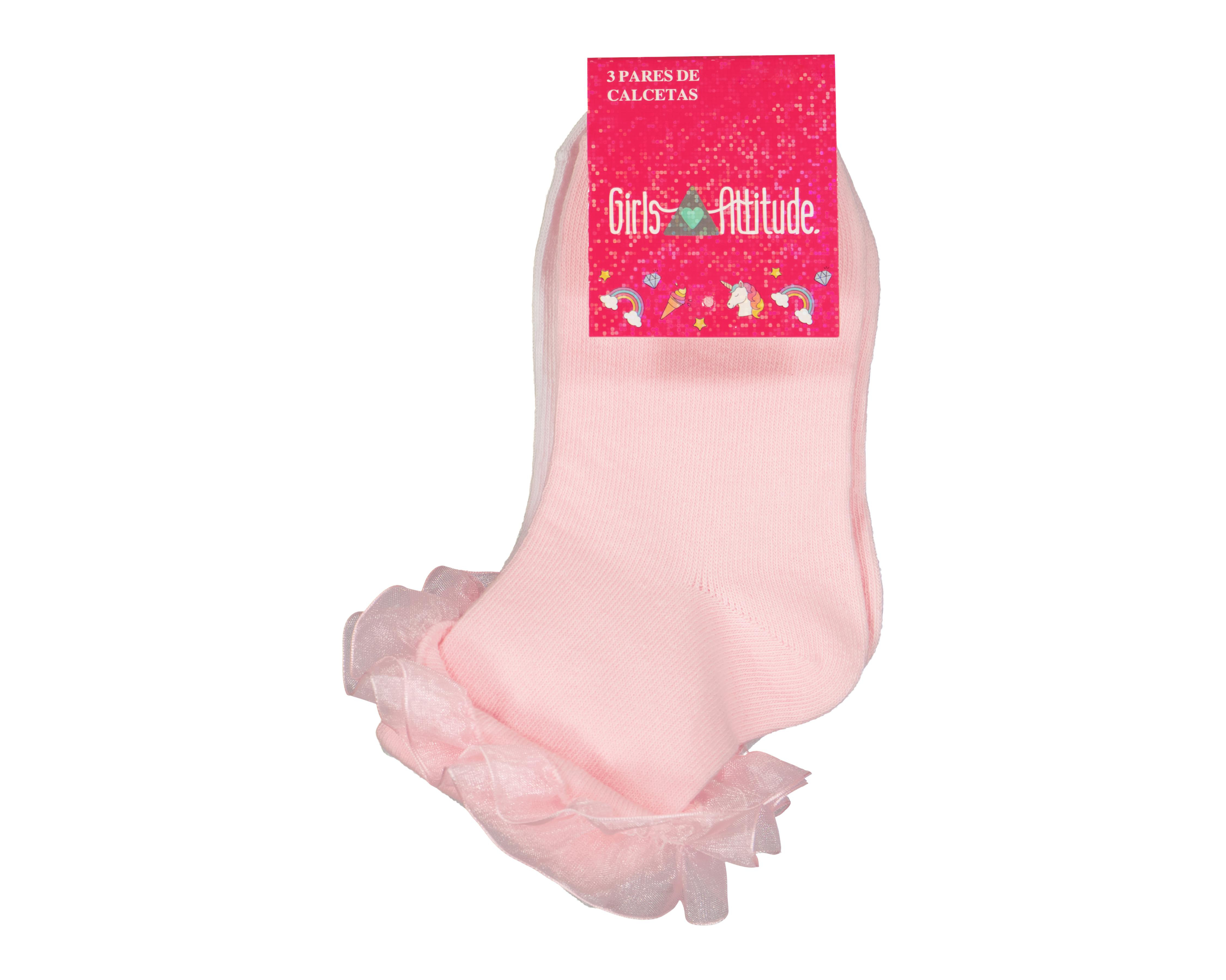 Foto 4 pulgar | Calcetines Girls Attitude para Niña 3 Pares