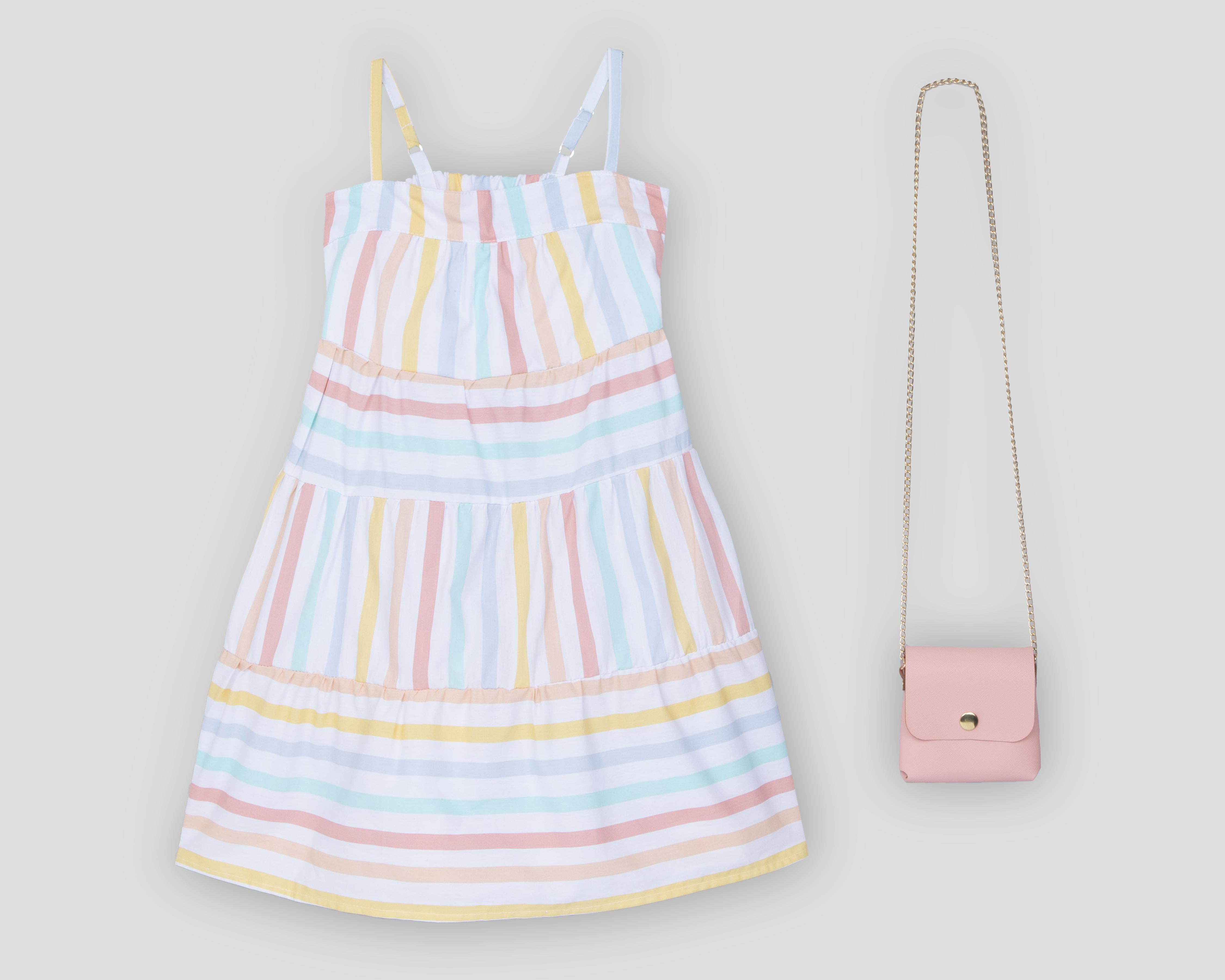 Vestido Multicolor Girls Attitude para Niña con Bolsa