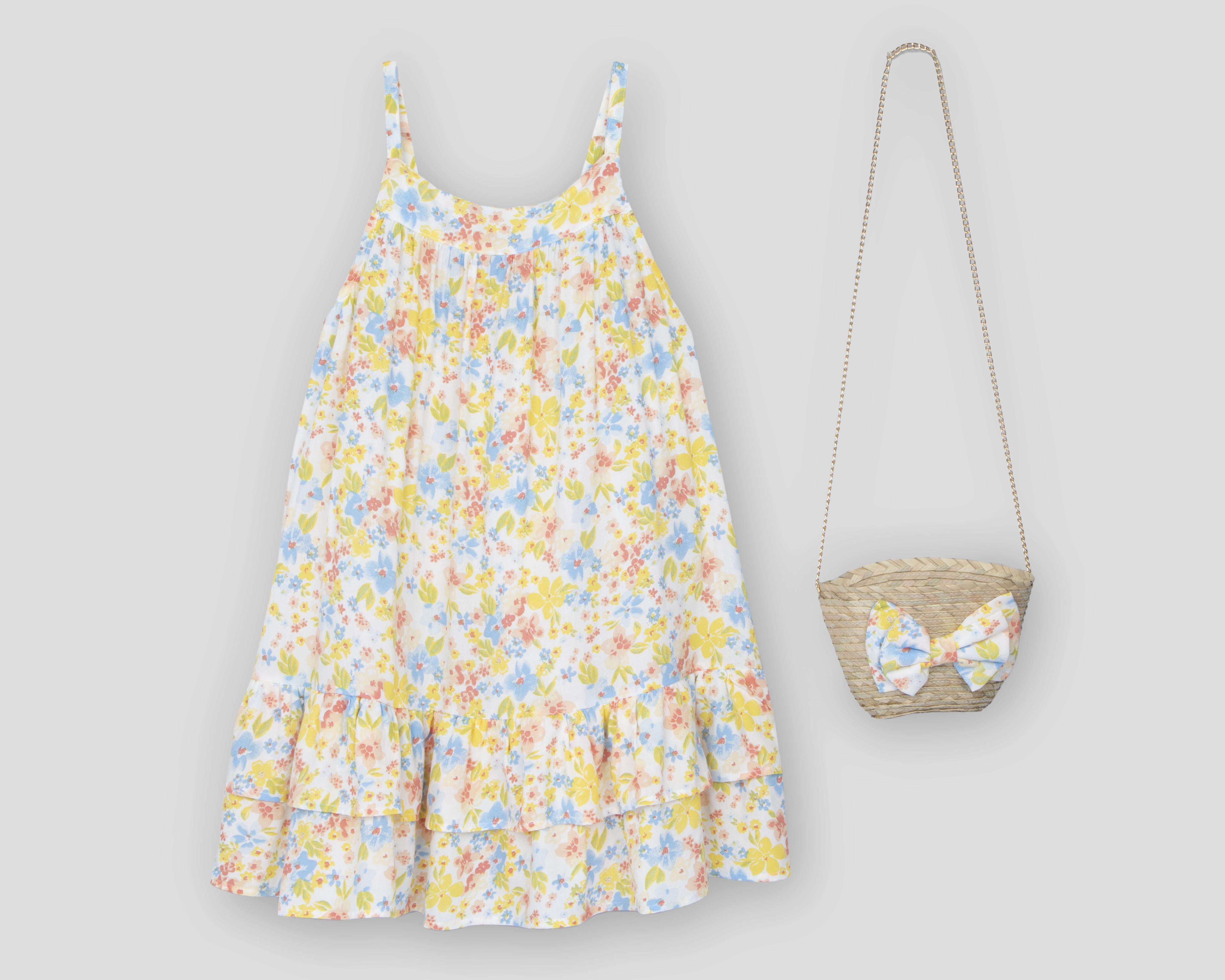 Vestido Multicolor Girls Attitude para Niña con Bolsa