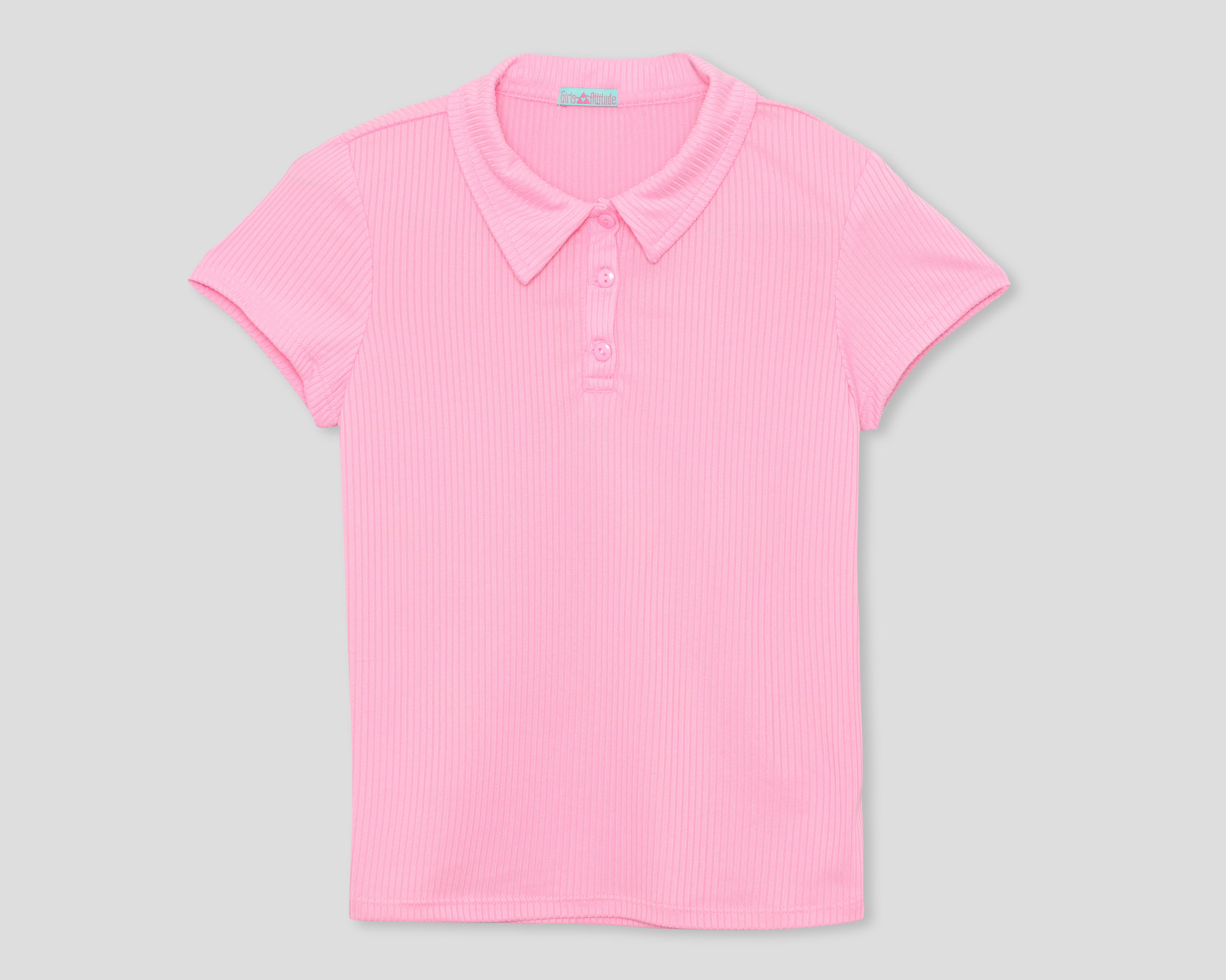 Foto 1 | Playera Girls Attitude Manga Corta Rosa para Niña