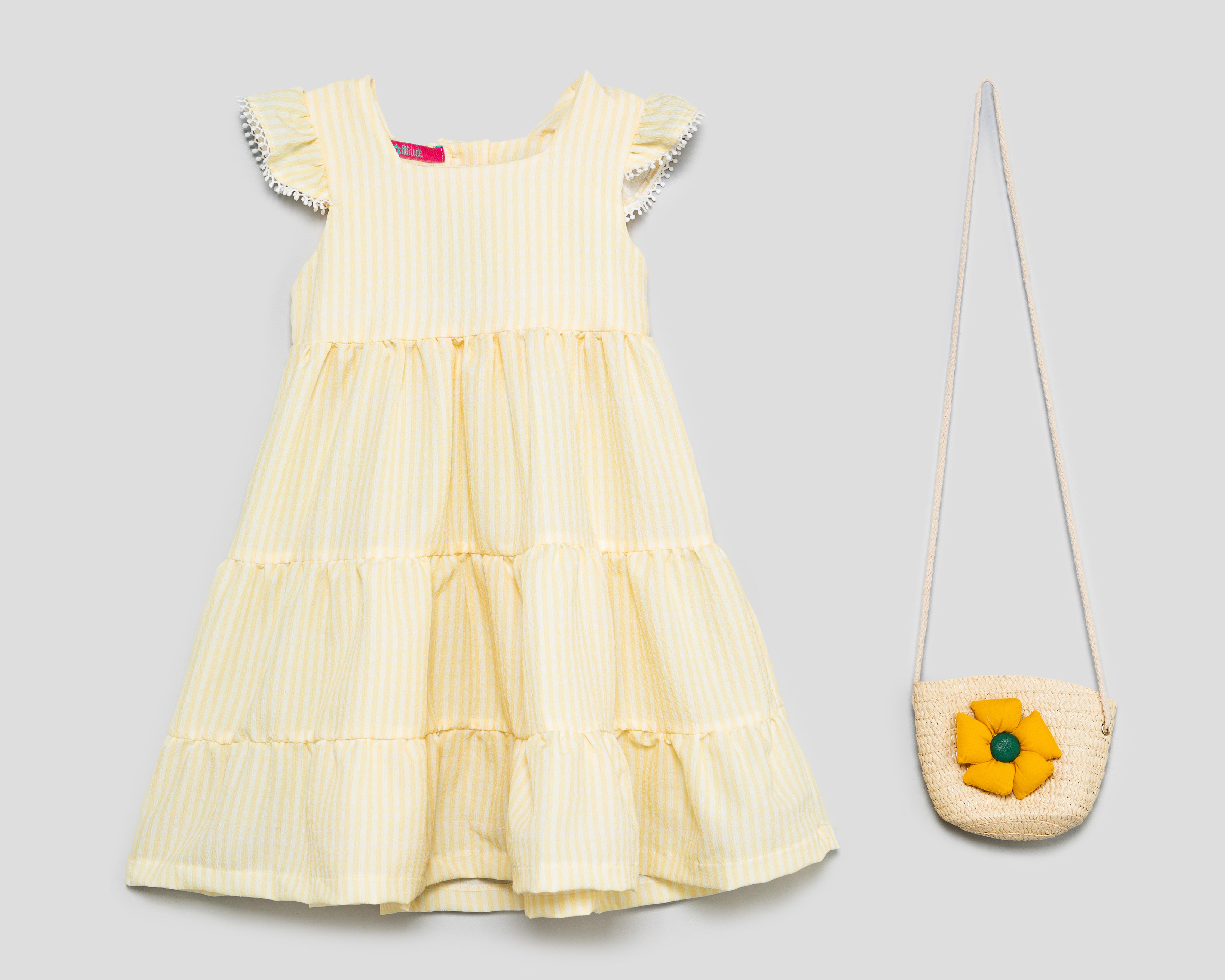Vestido Amarillo Girls Attitude para Niña con Bolsa