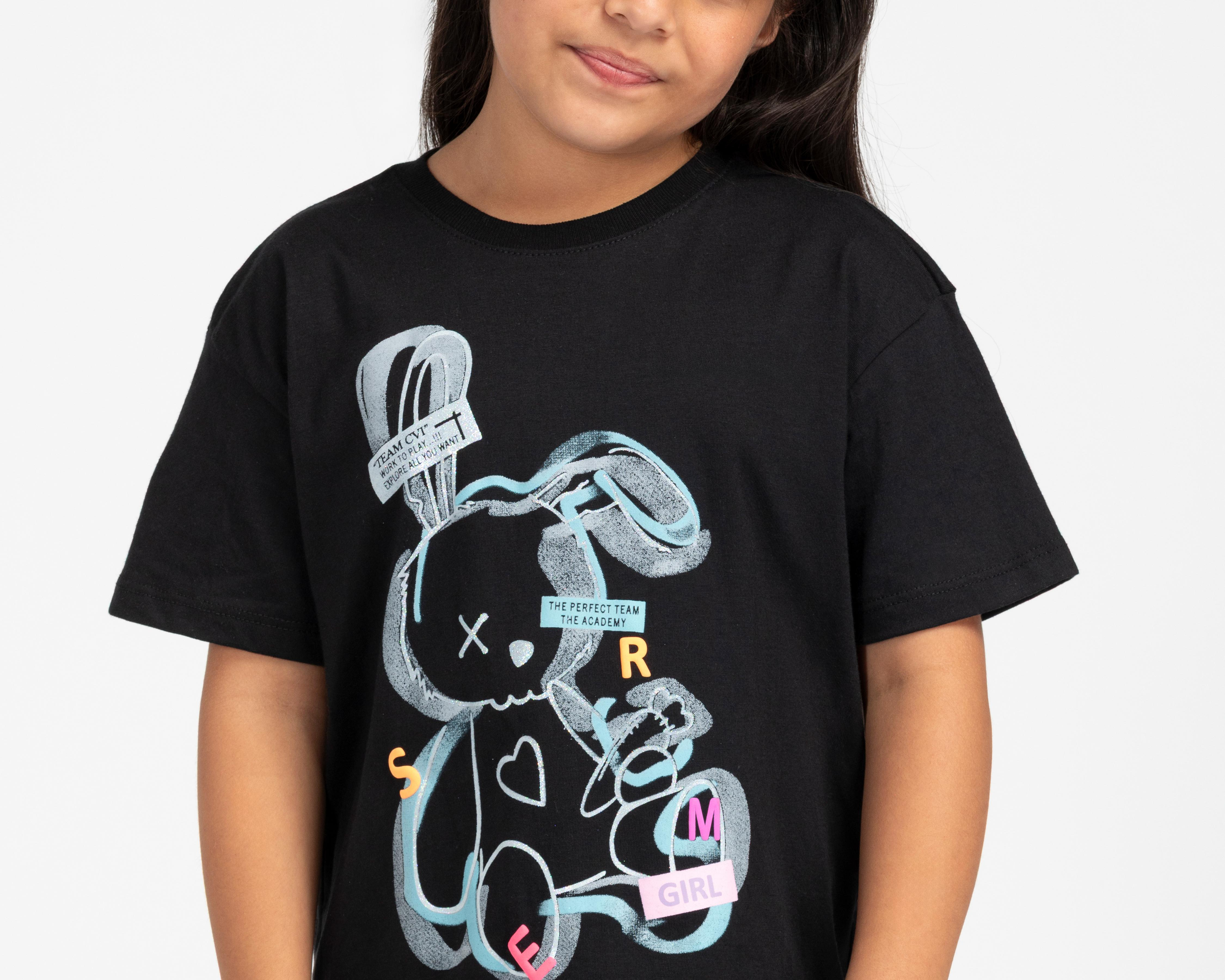 Foto 5 pulgar | Playera 18 Forever Manga Corta Estampada para Niña