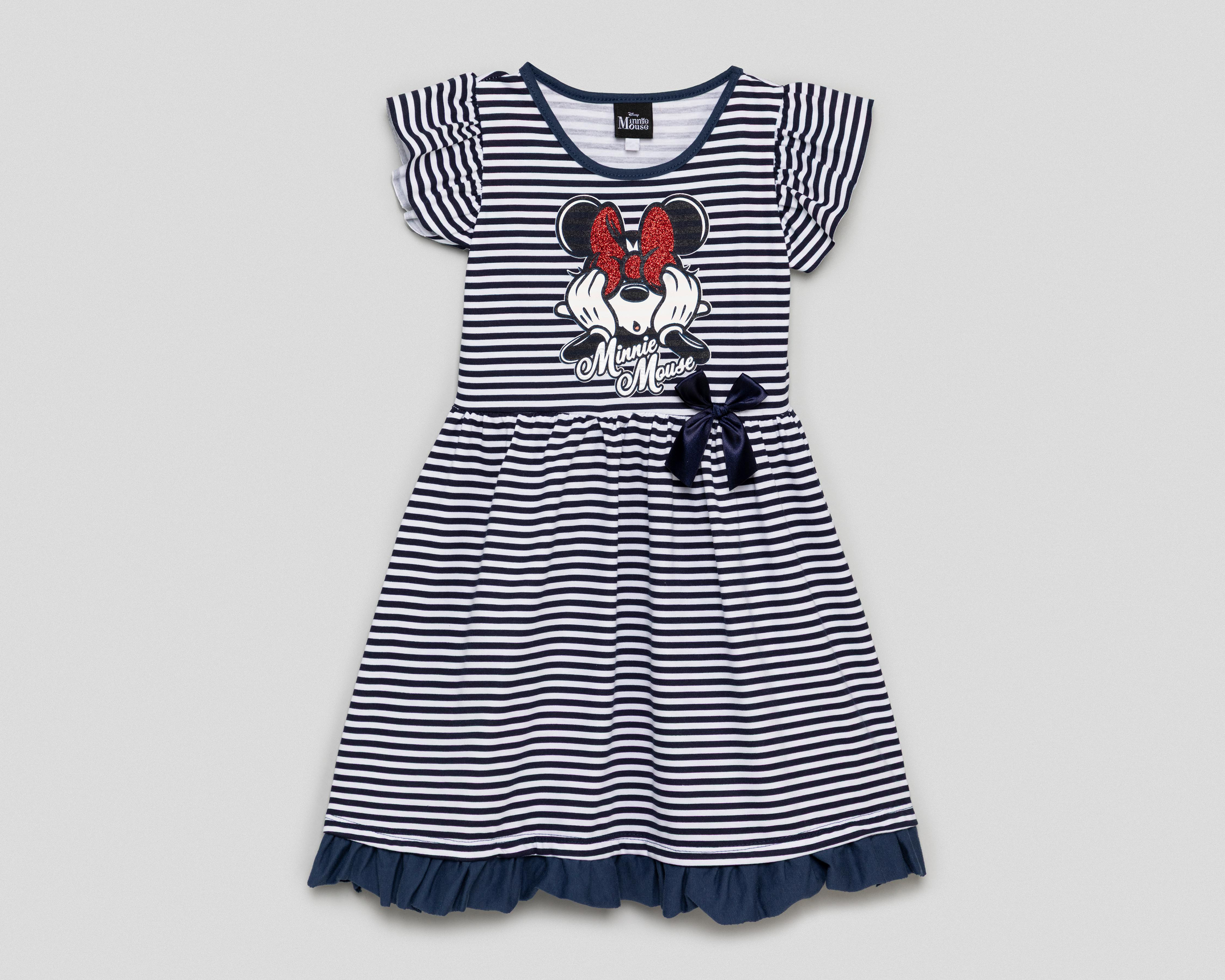 Foto 2 pulgar | Vestido Azul con Blanco Disney Minnie Mouse para Niña