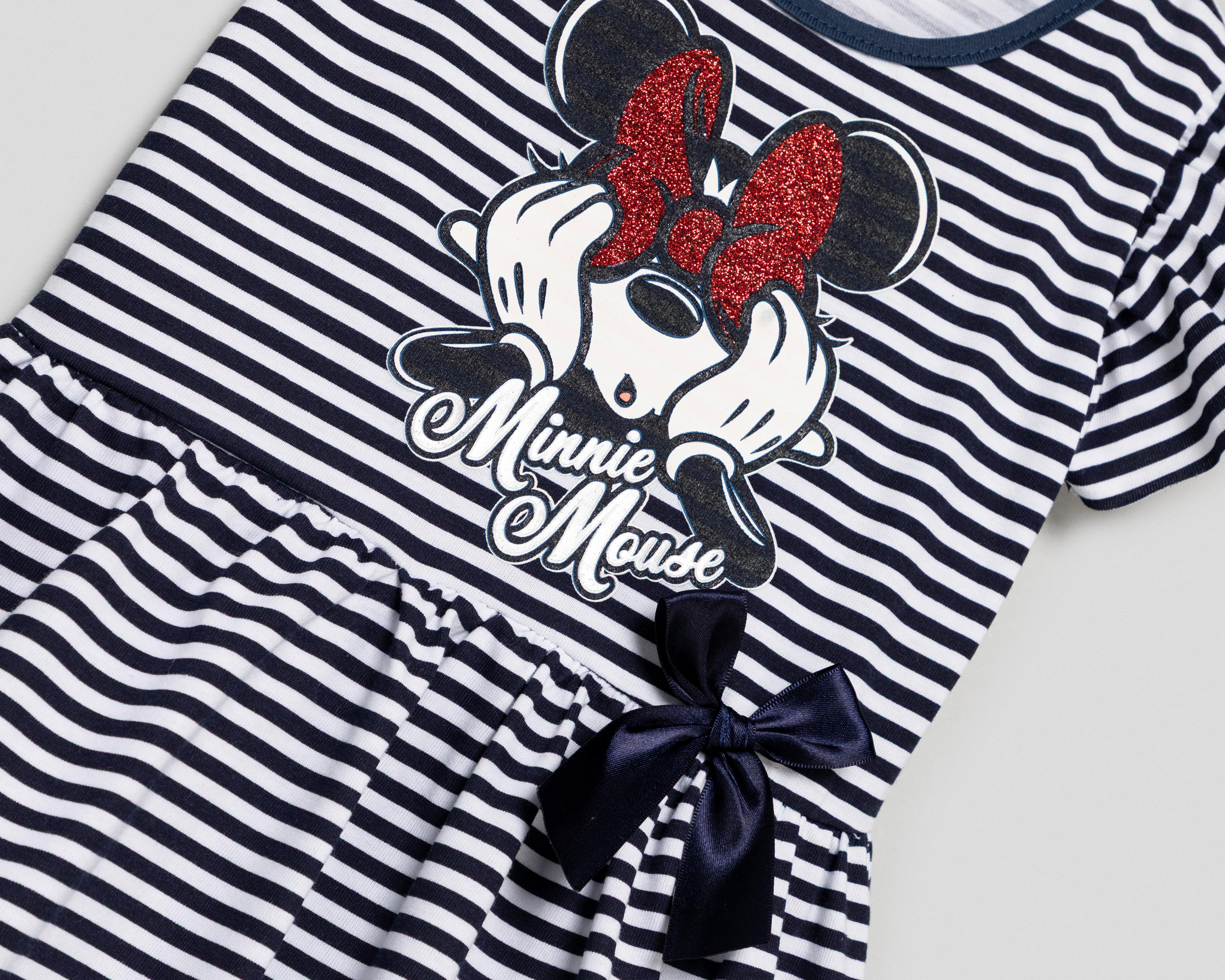 Foto 4 pulgar | Vestido Azul con Blanco Disney Minnie Mouse para Niña