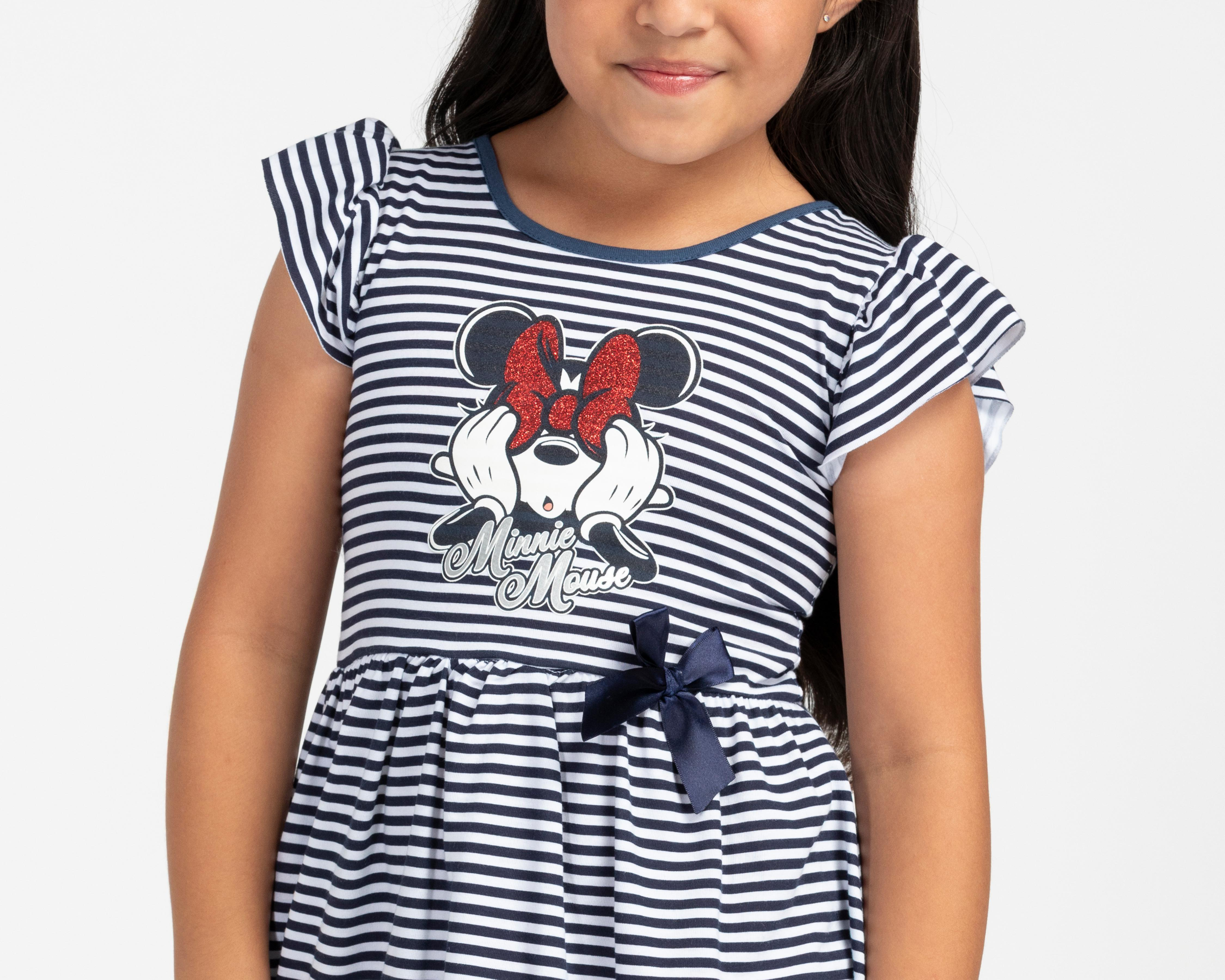 Foto 5 pulgar | Vestido Azul con Blanco Disney Minnie Mouse para Niña