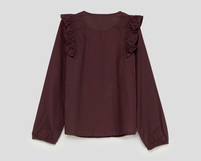 Foto 2 | Blusa de Cuello Redondo Café Refill para Niña