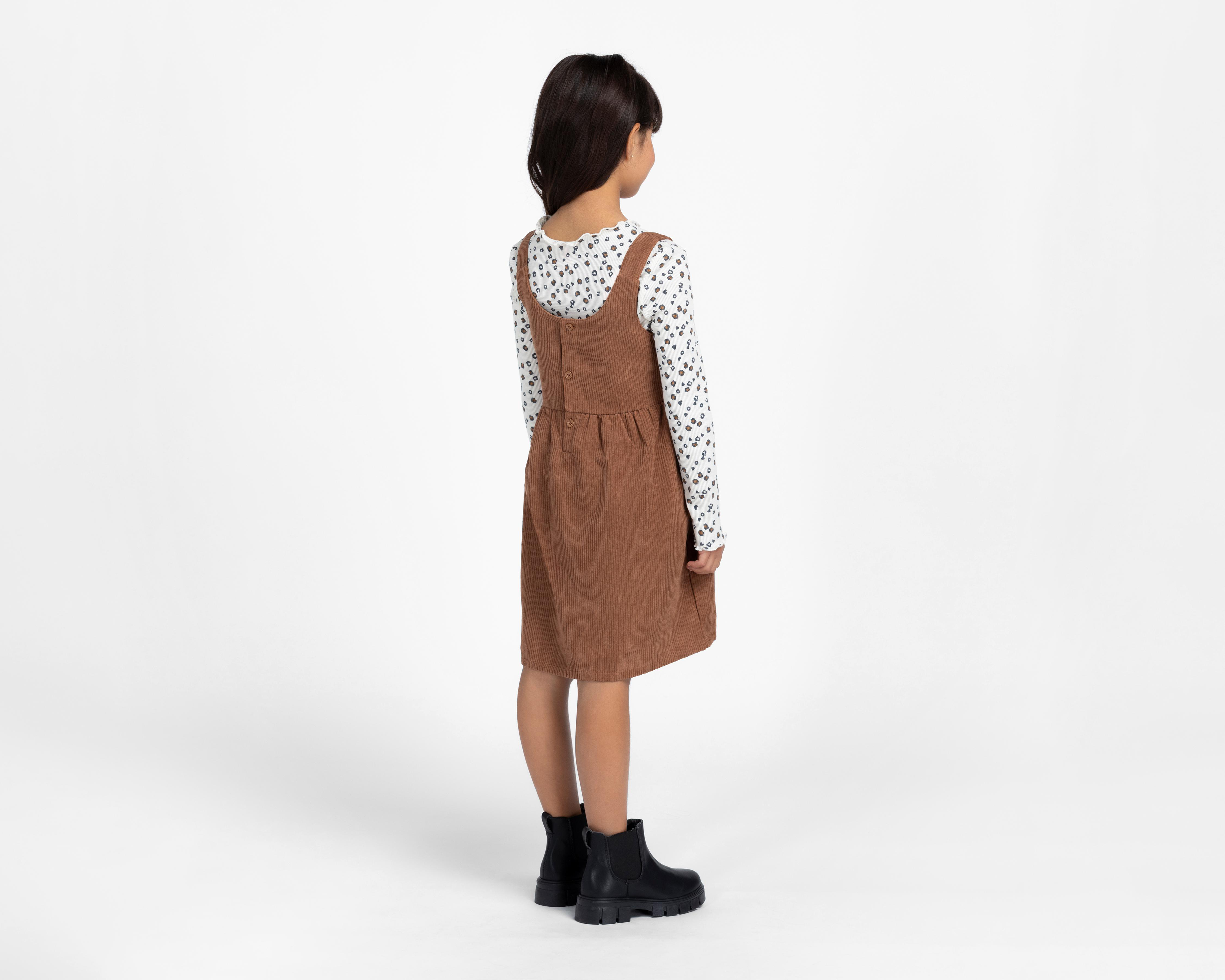 Foto 4 pulgar | Vestido Café Girls Attitude para Niña con Playera