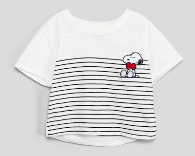 Foto 1 | Playera Peanuts Manga Corta Estampada para Niña