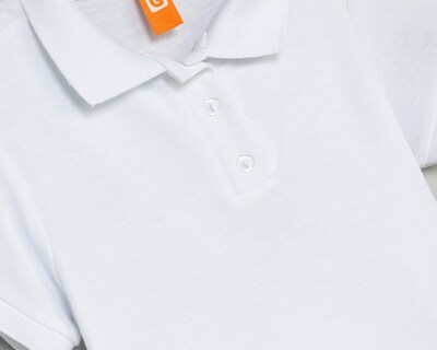 Foto 3 | Playera Polo Grafito Blanca para Niña