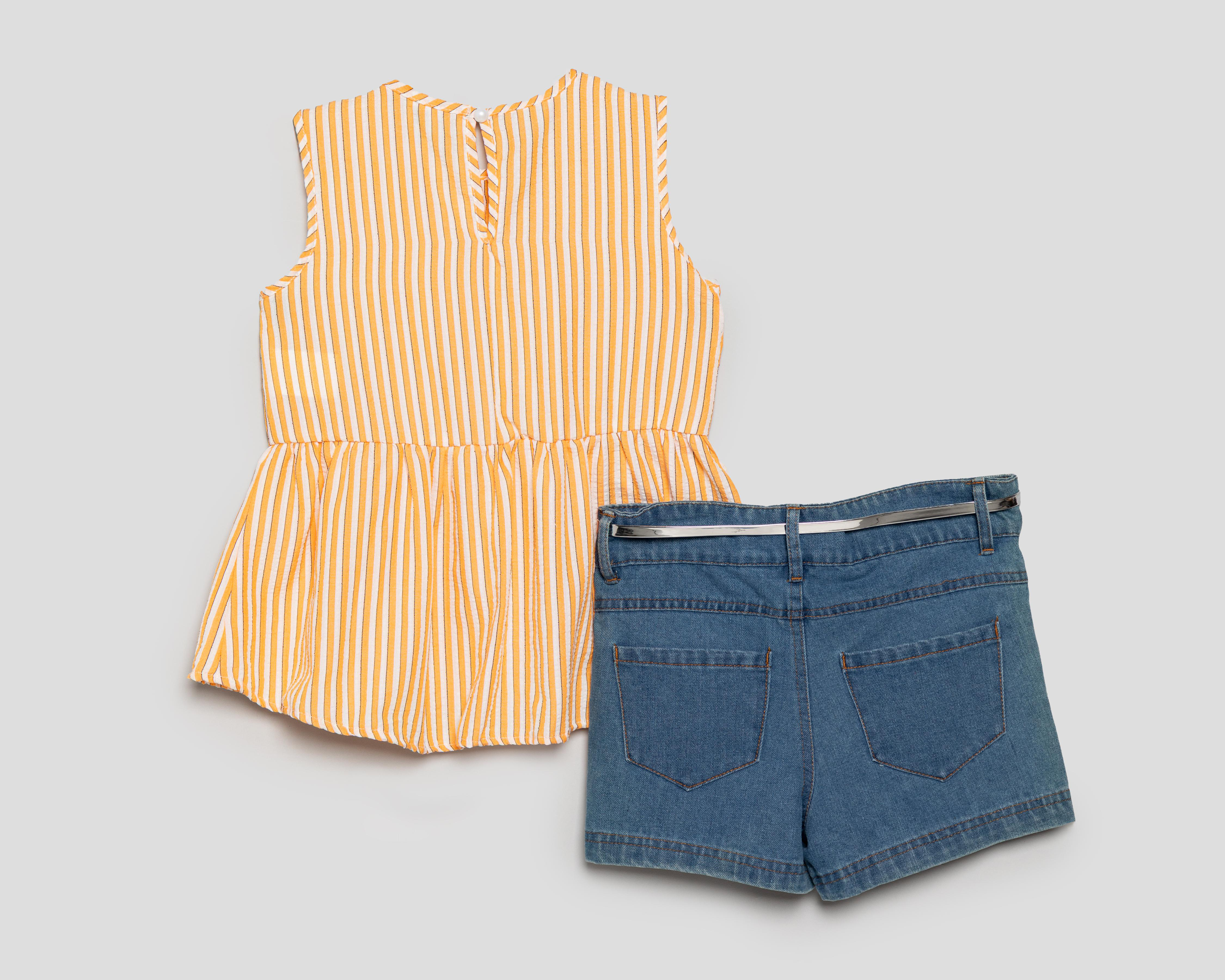 Foto 2 | Blusa y Short con Cinturón Telitas para Niña