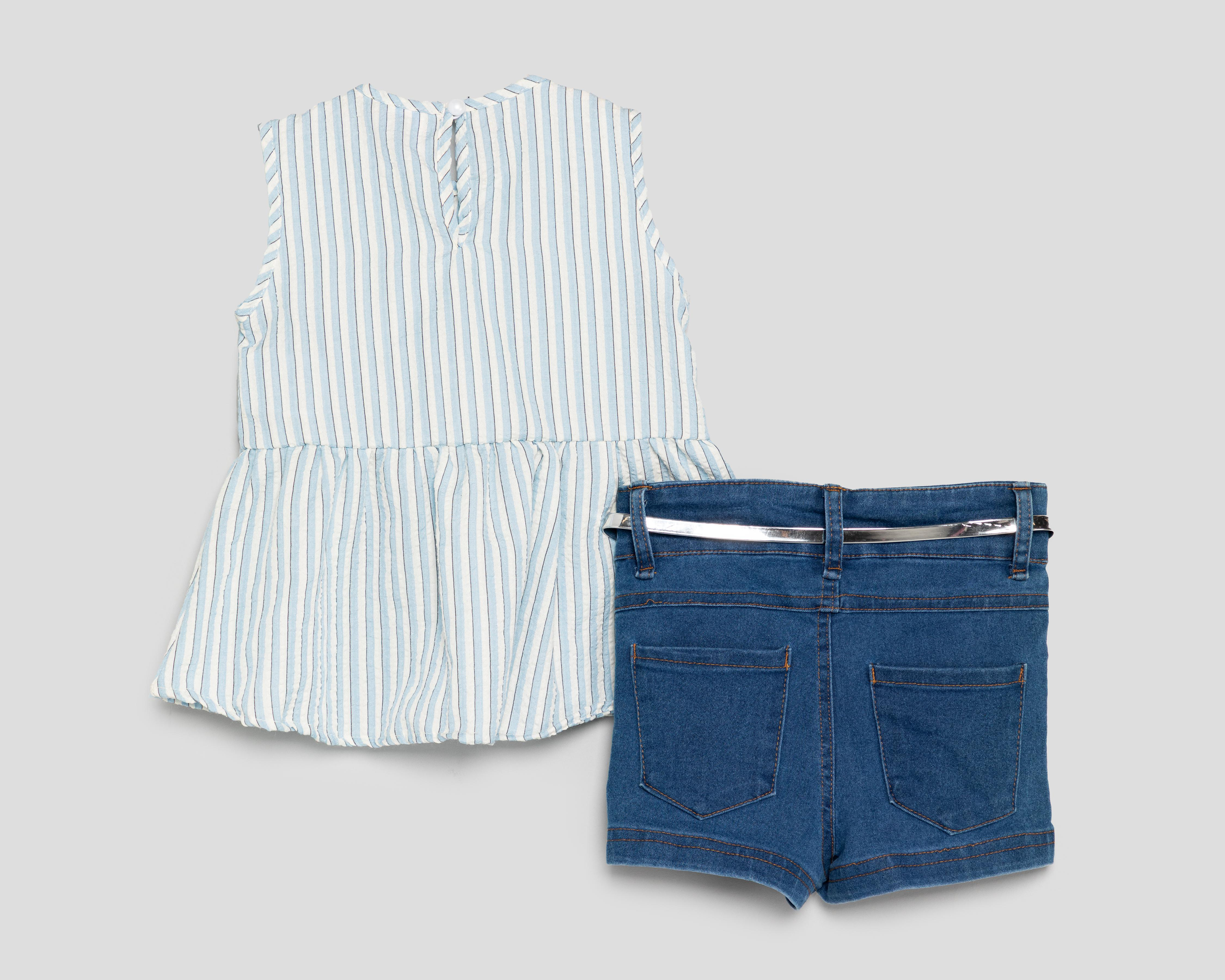 Foto 2 | Blusa y Short con Cinturón Telitas para Niña