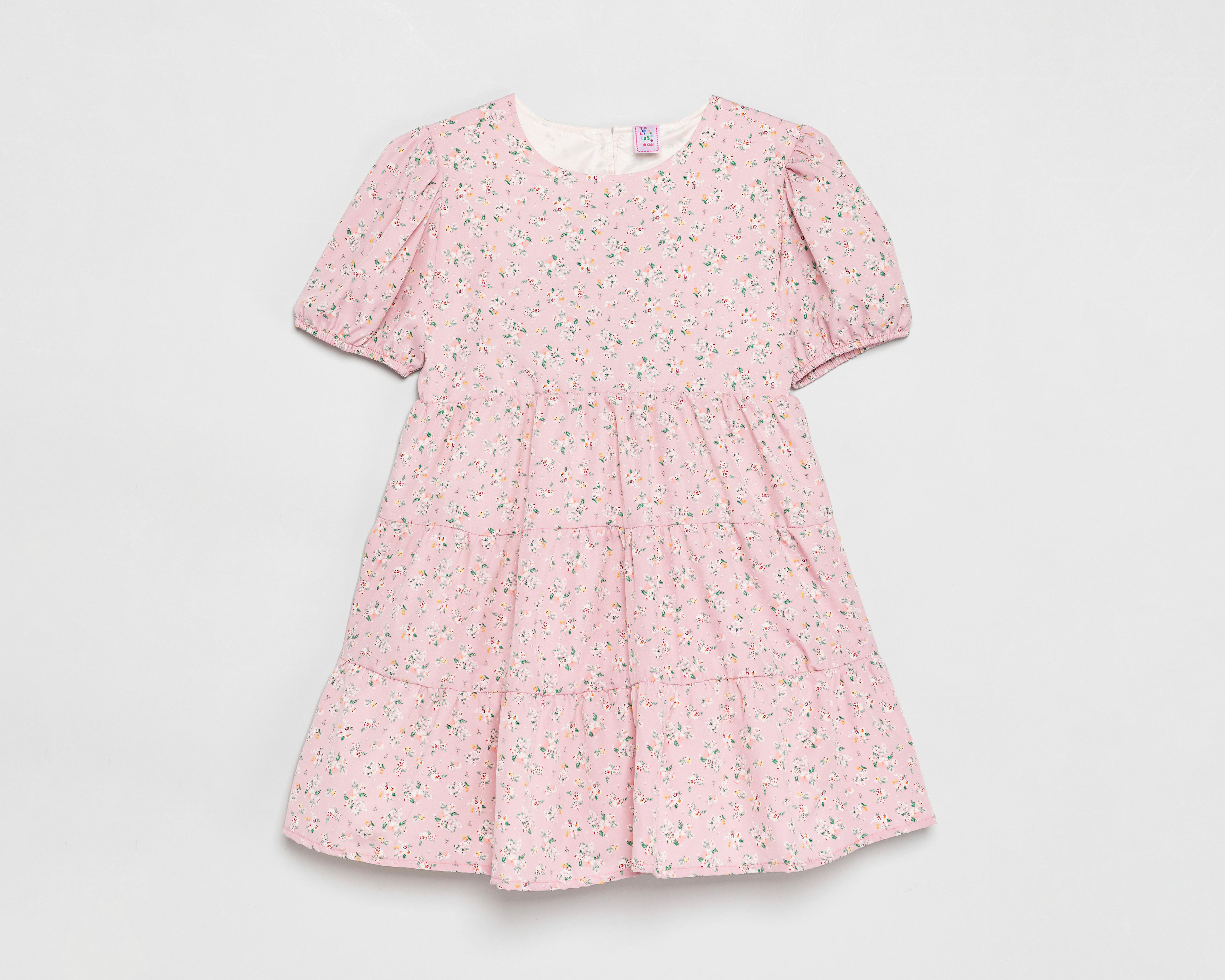 Vestido Rosa Telitas para Niña