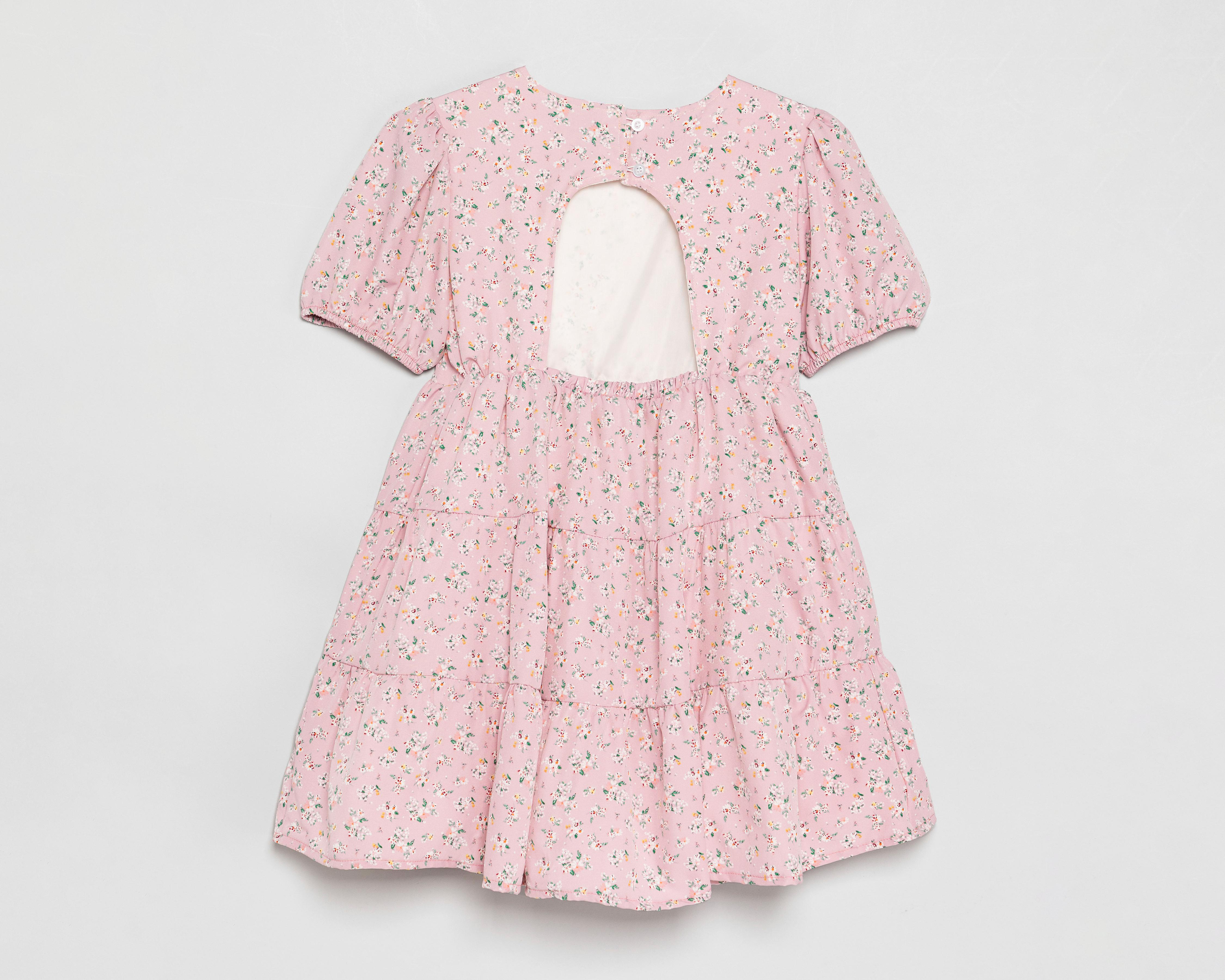 Foto 2 | Vestido Rosa Telitas para Niña
