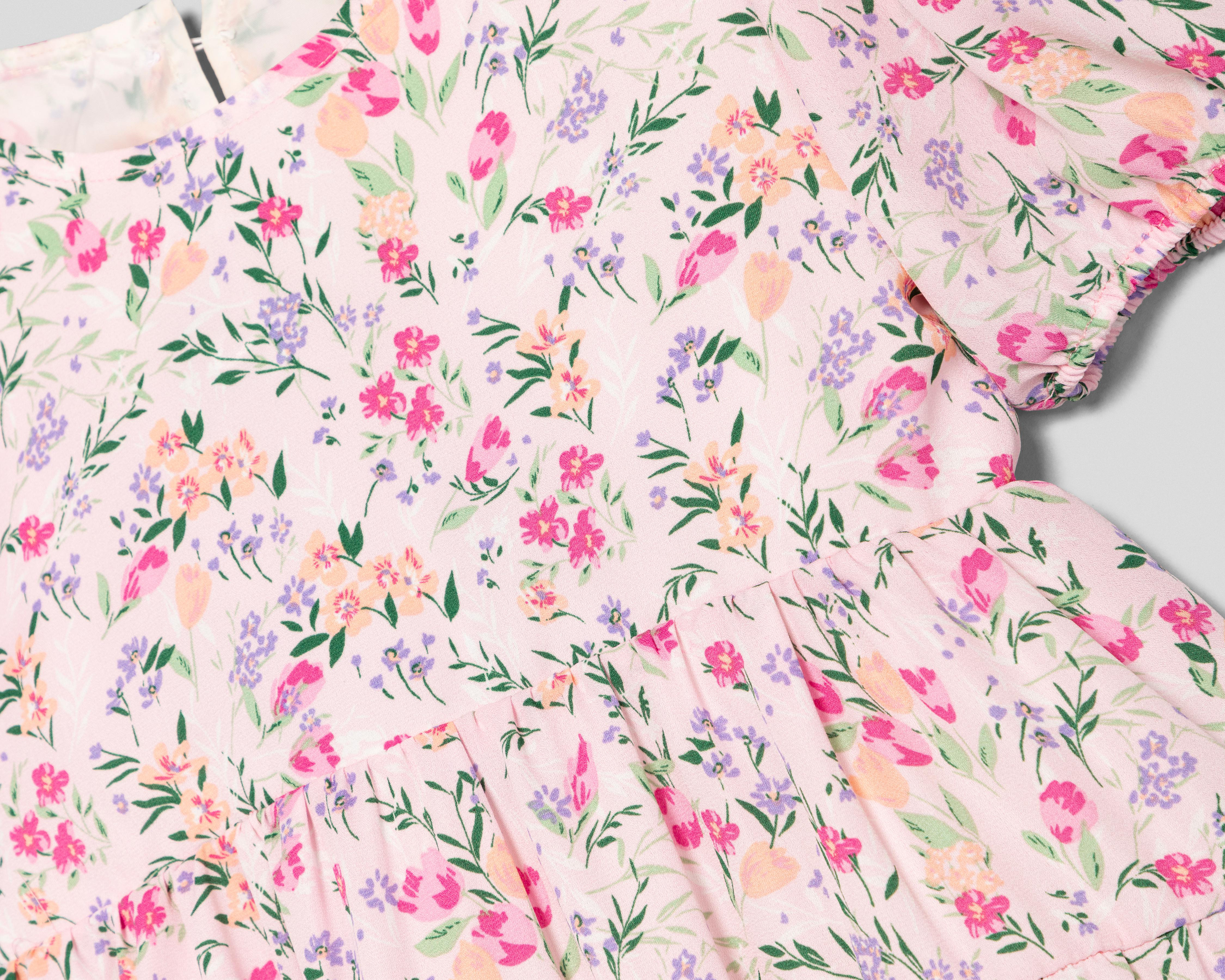 Foto 4 pulgar | Vestido Rosa Telitas para Niña