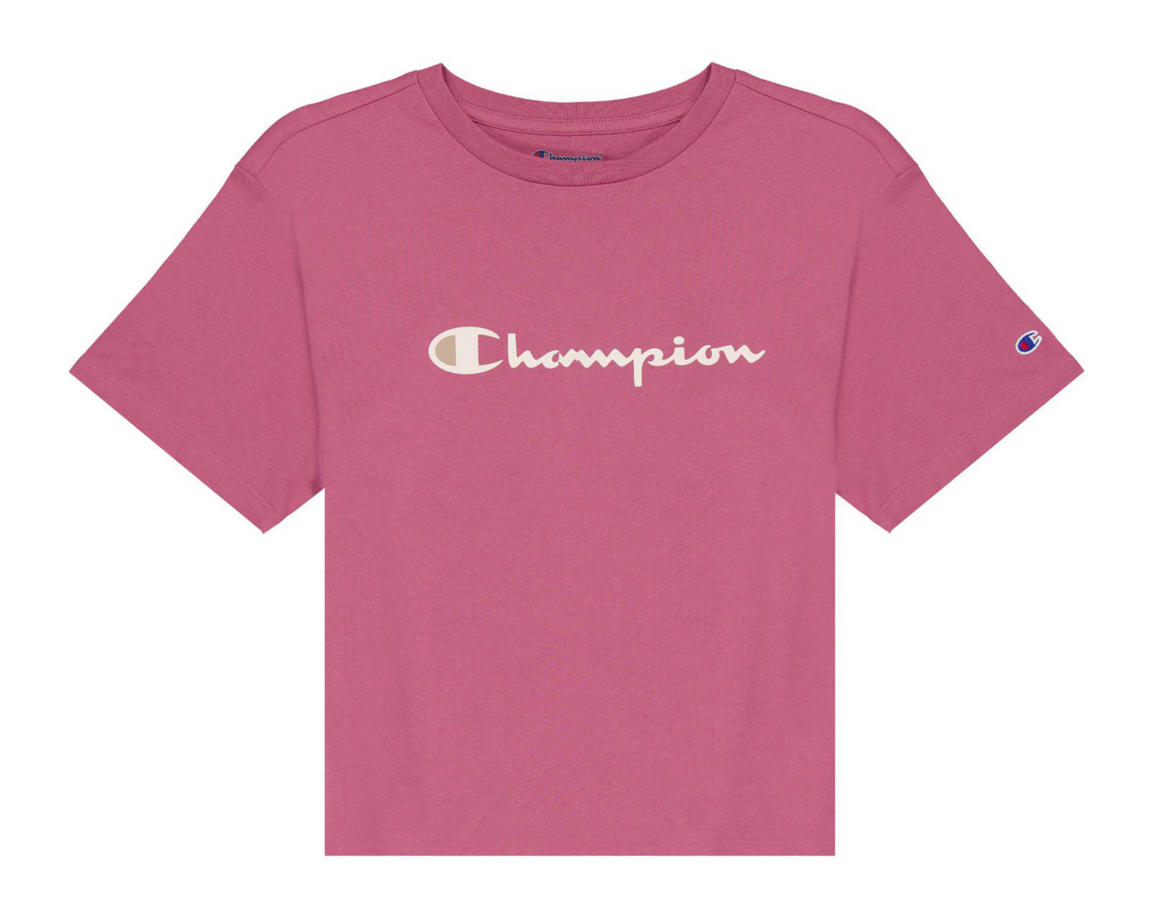 Foto 2 pulgar | Playera de Cuello Redondo Rosa Champion para Niña