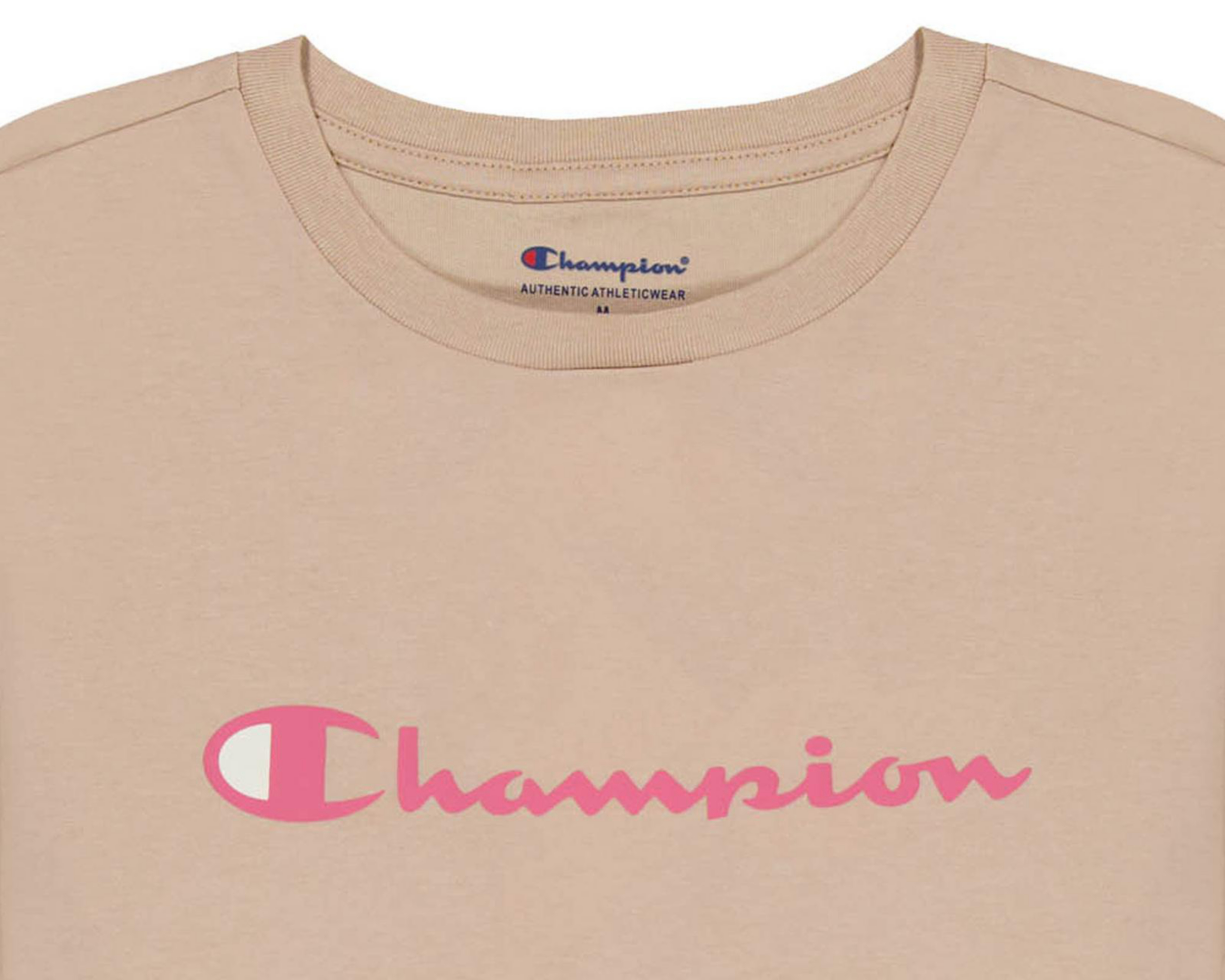 Foto 4 pulgar | Playera de Cuello Redondo Café Champion para Niña
