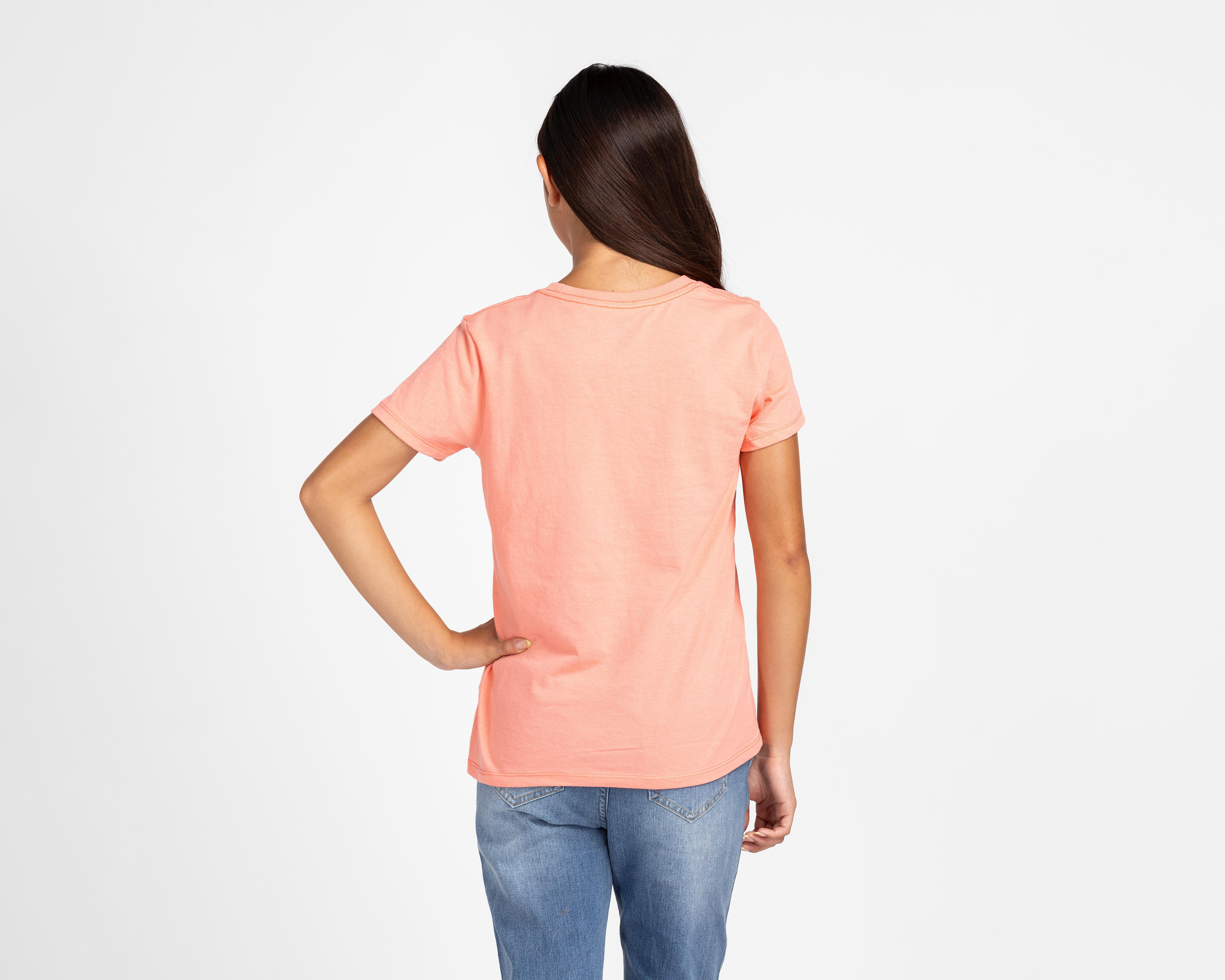 Foto 4 pulgar | Playera de Cuello Redondo Salmón Action Gear para Niña