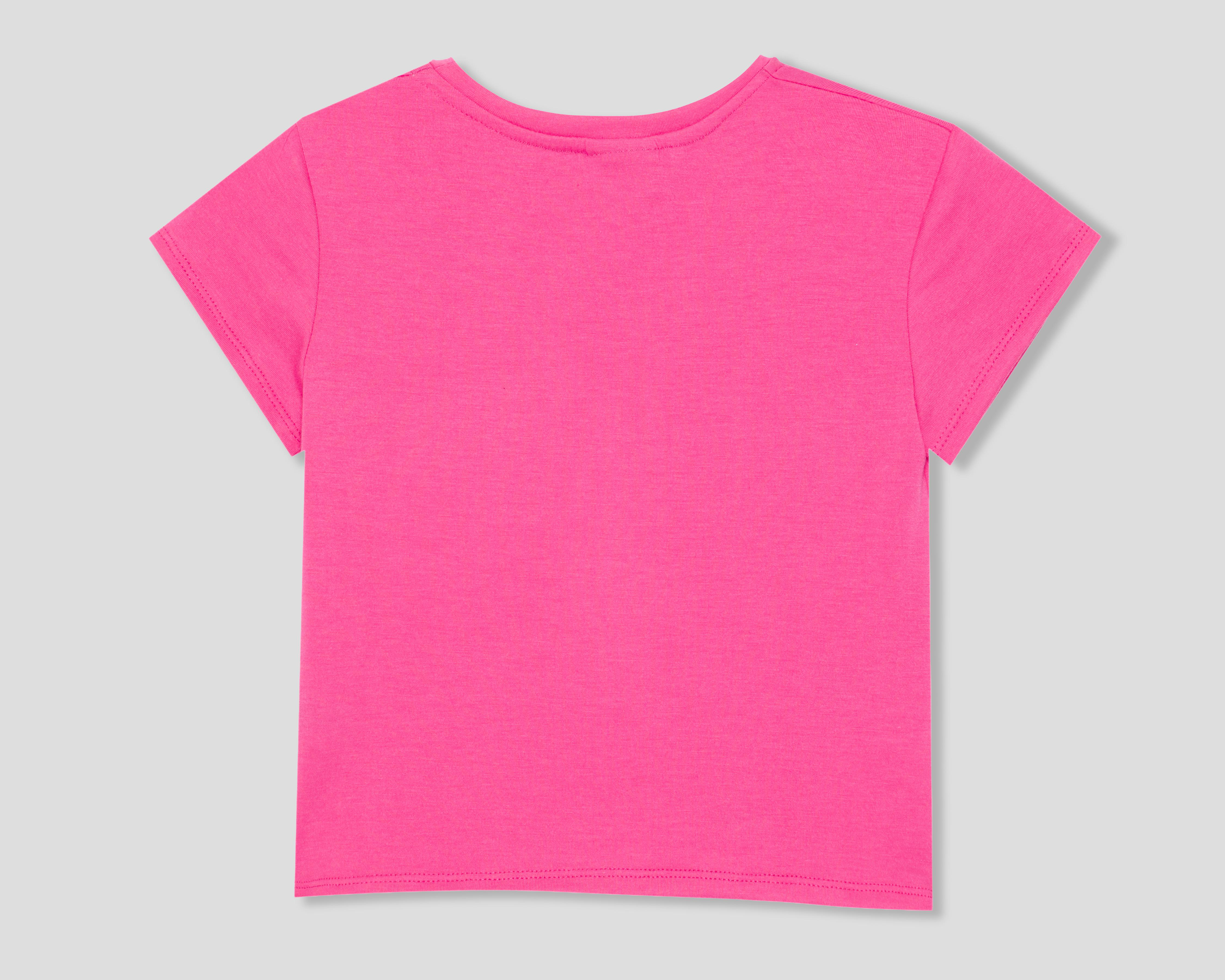 Foto 3 pulgar | Playera de Cuello Redondo Rosa Barbie para Niña