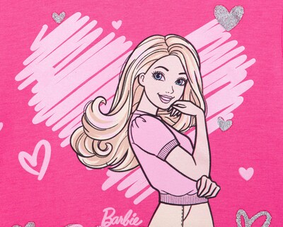 Foto 3 | Playera de Cuello Redondo Rosa Barbie para Niña