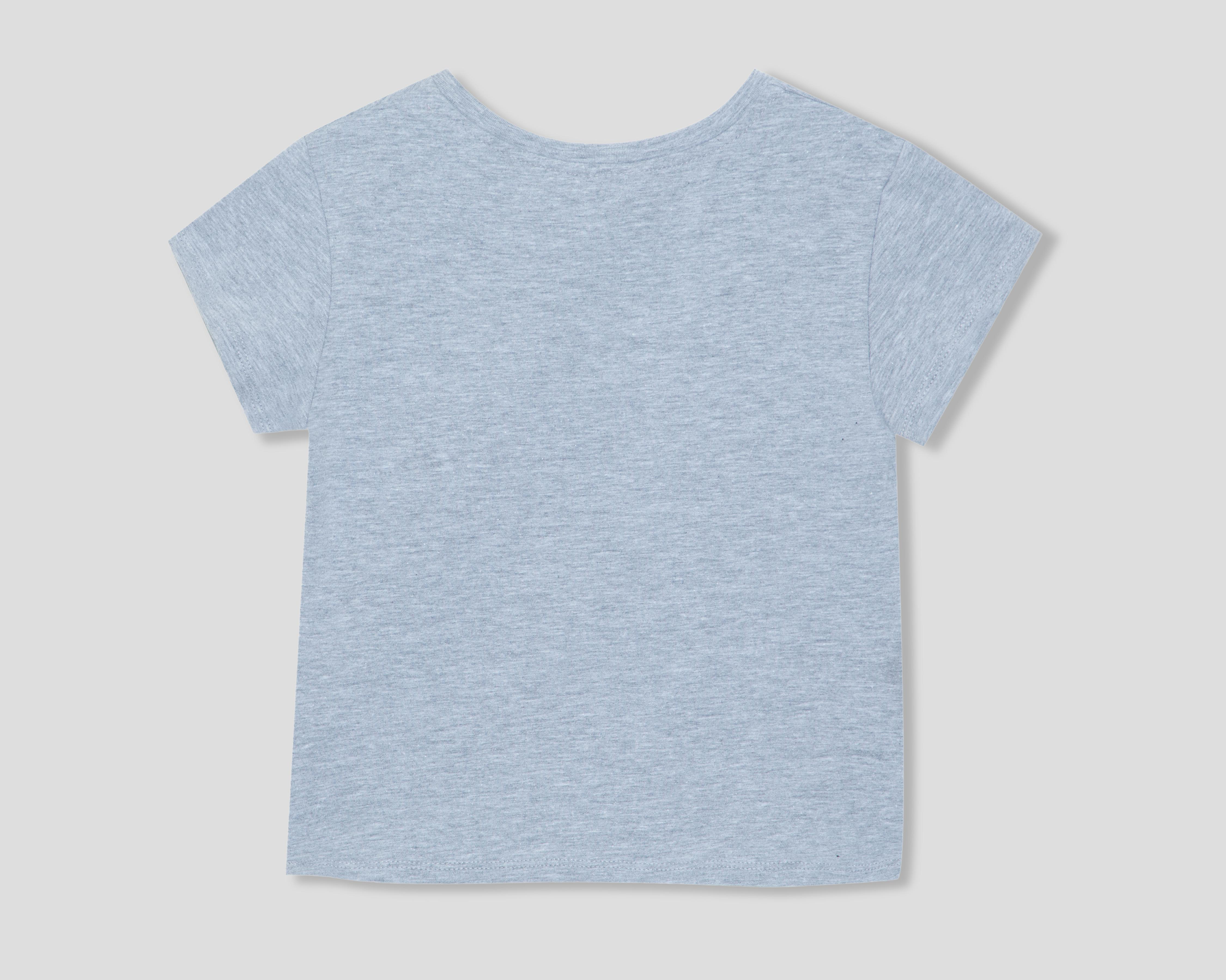 Foto 2 | Playera de Cuello Redondo Gris Barbie para Niña
