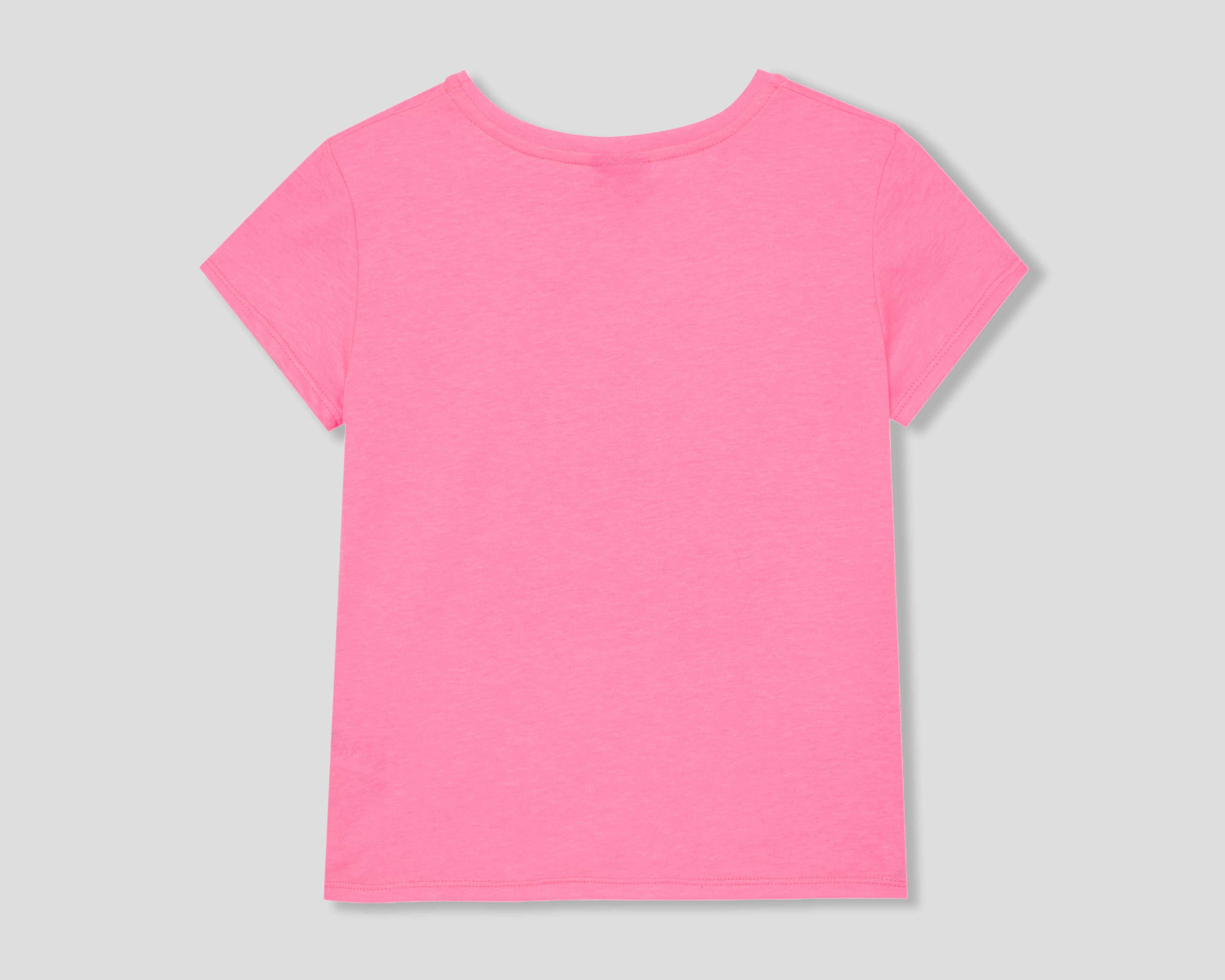 Foto 3 pulgar | Playera de Cuello Redondo Rosa Barbie para Niña