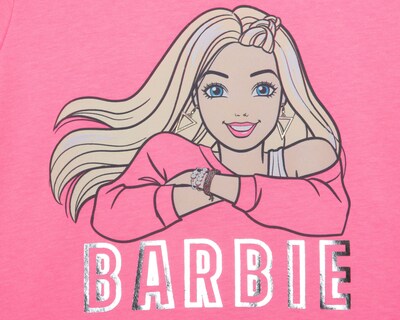 Foto 3 | Playera de Cuello Redondo Rosa Barbie para Niña