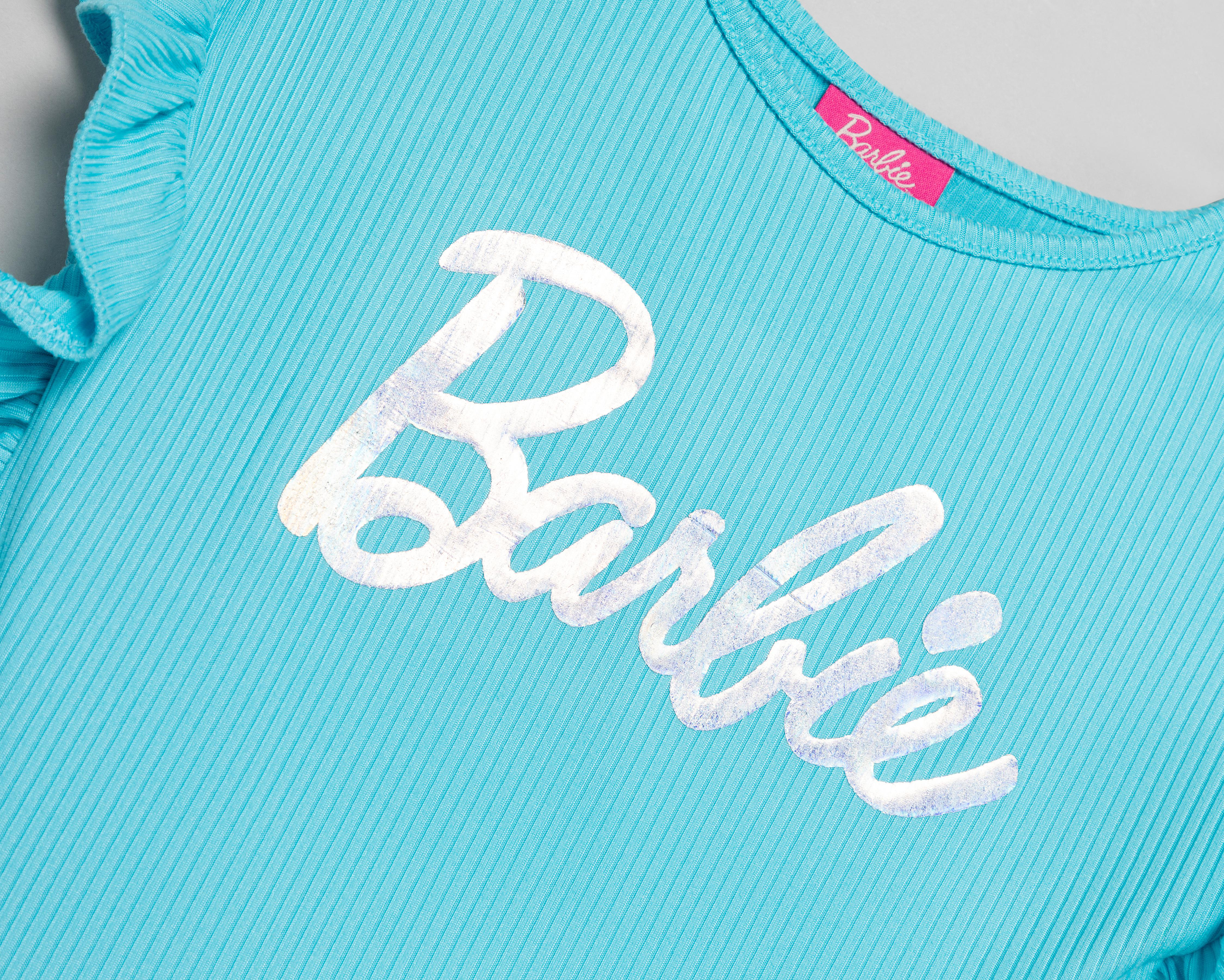 Foto 4 pulgar | Playera y Short Barbie para Niña