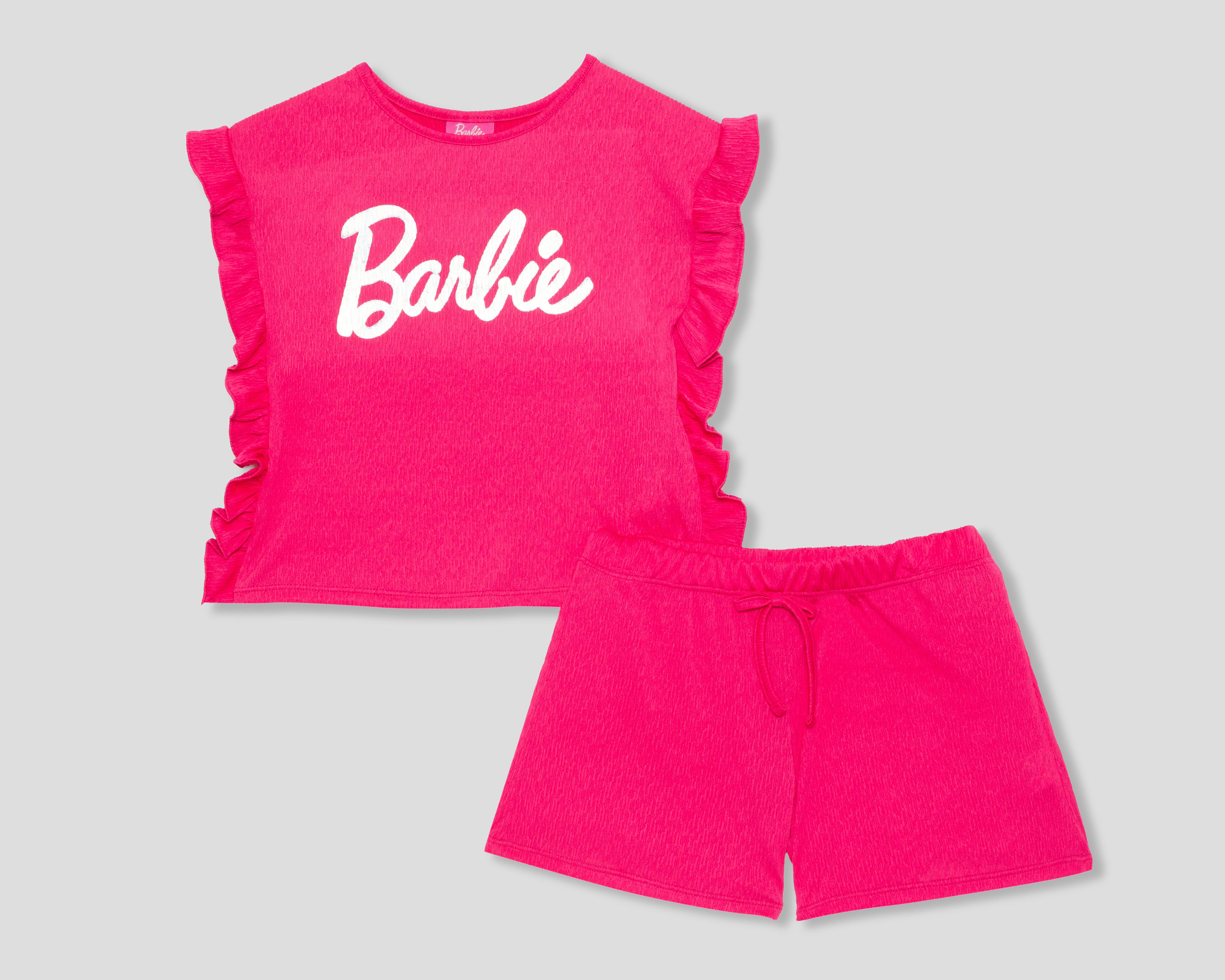 Foto 2 pulgar | Playera y Short Barbie para Niña