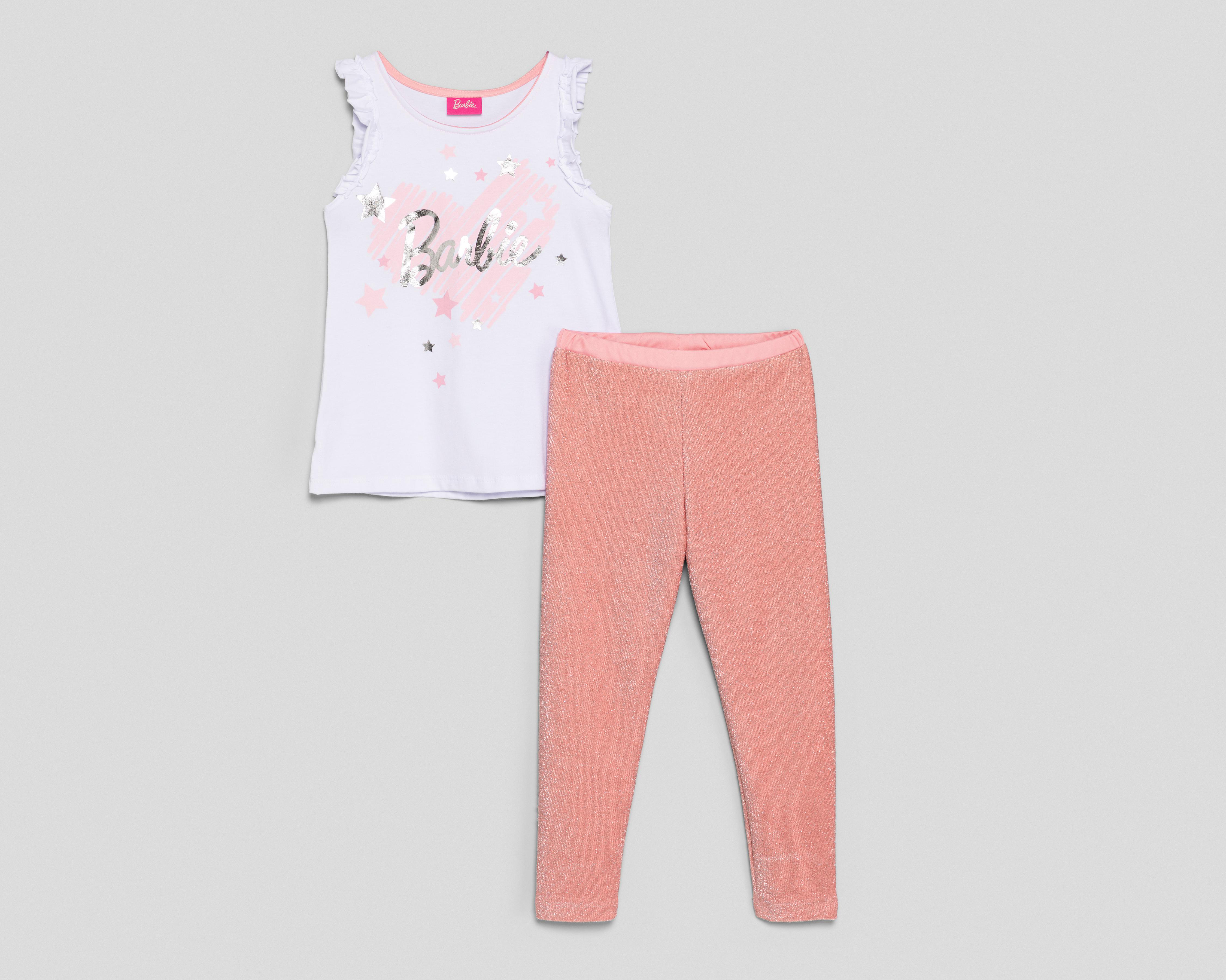 Foto 2 pulgar | Playera y Pantalón Barbie para Niña