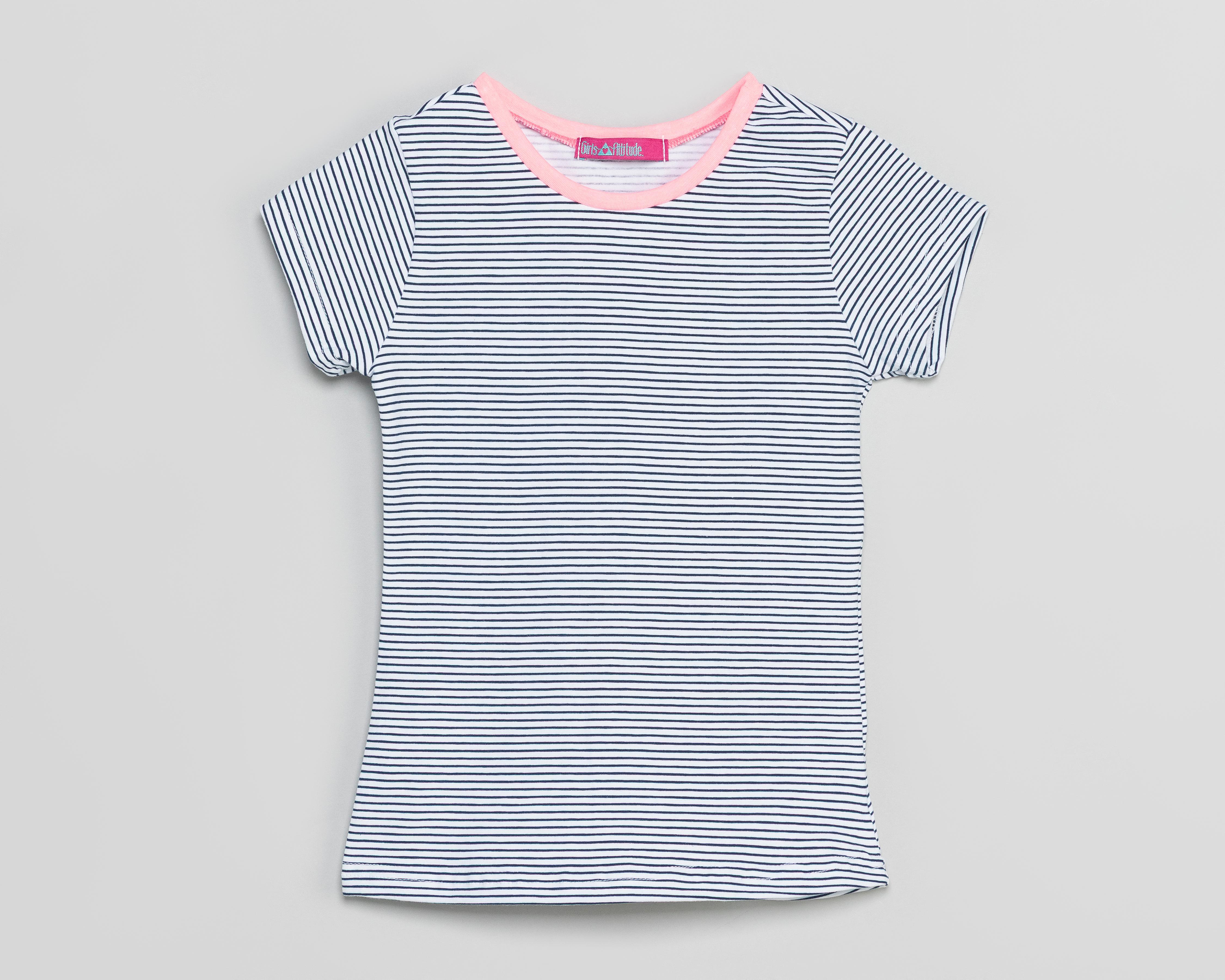 Foto 1 | Playera de Cuello Redondo Blanca Girls Attitude para Niña