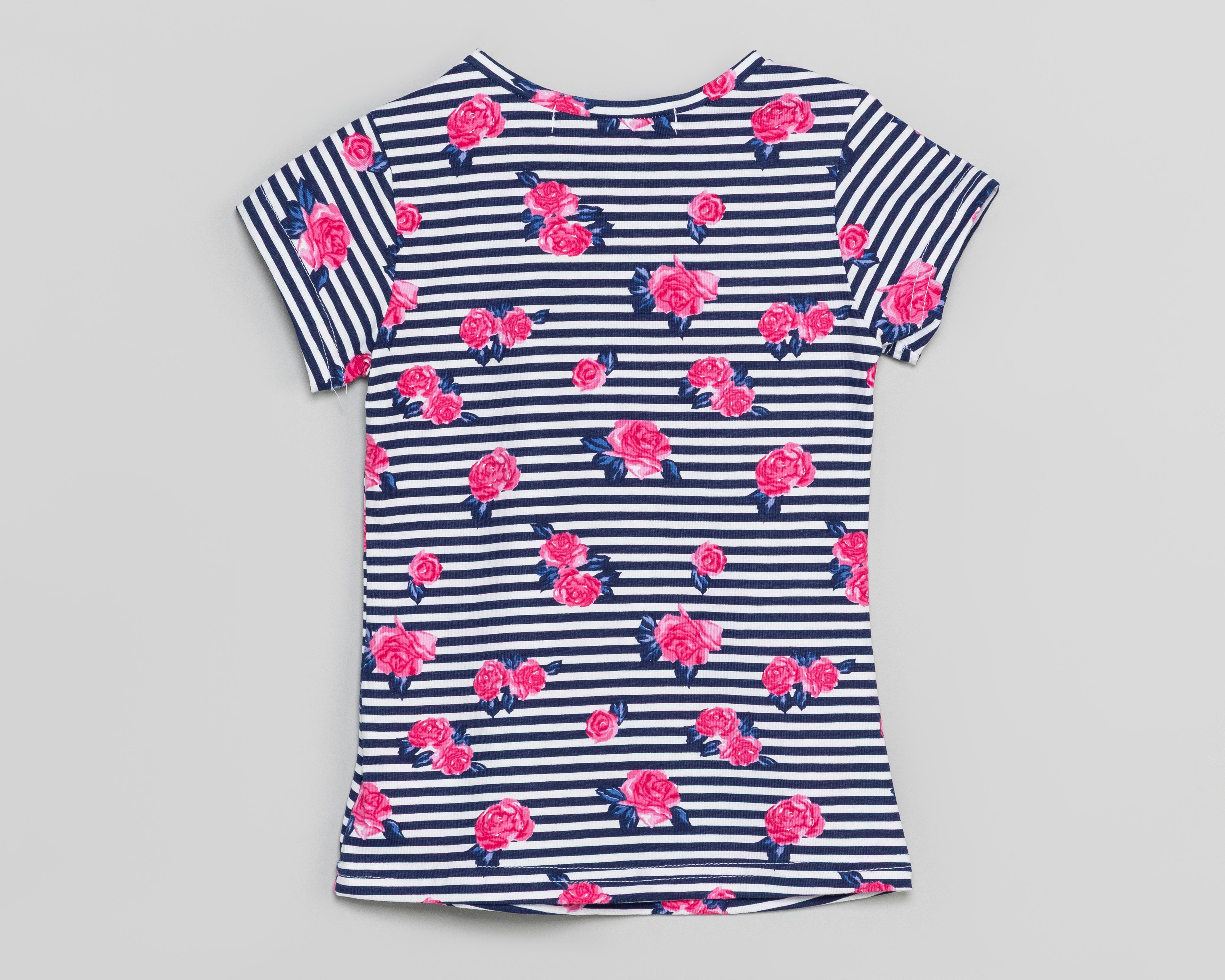 Foto 3 pulgar | Playera de Cuello Redondo Azul Refill para Niña