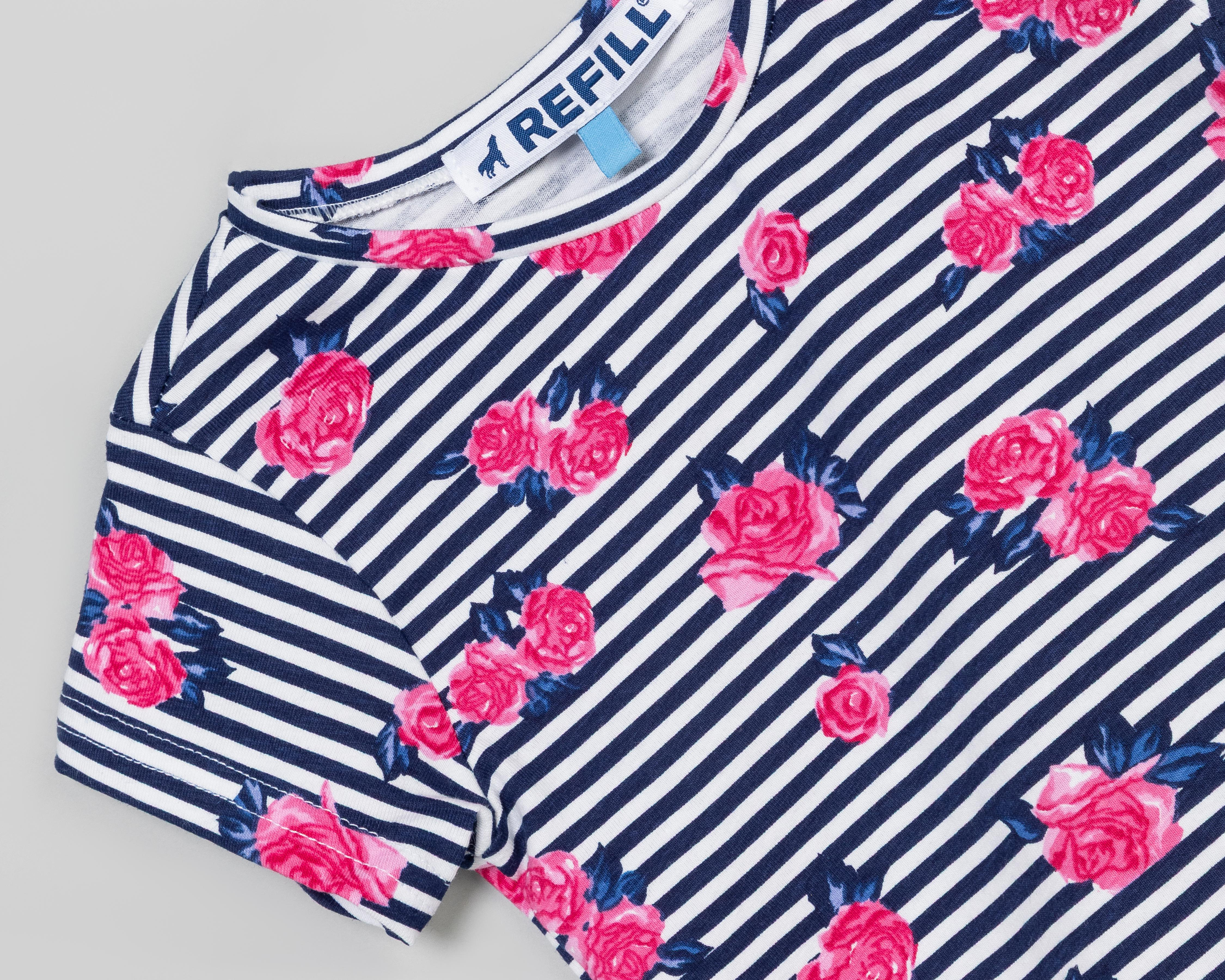 Foto 4 pulgar | Playera de Cuello Redondo Azul Refill para Niña