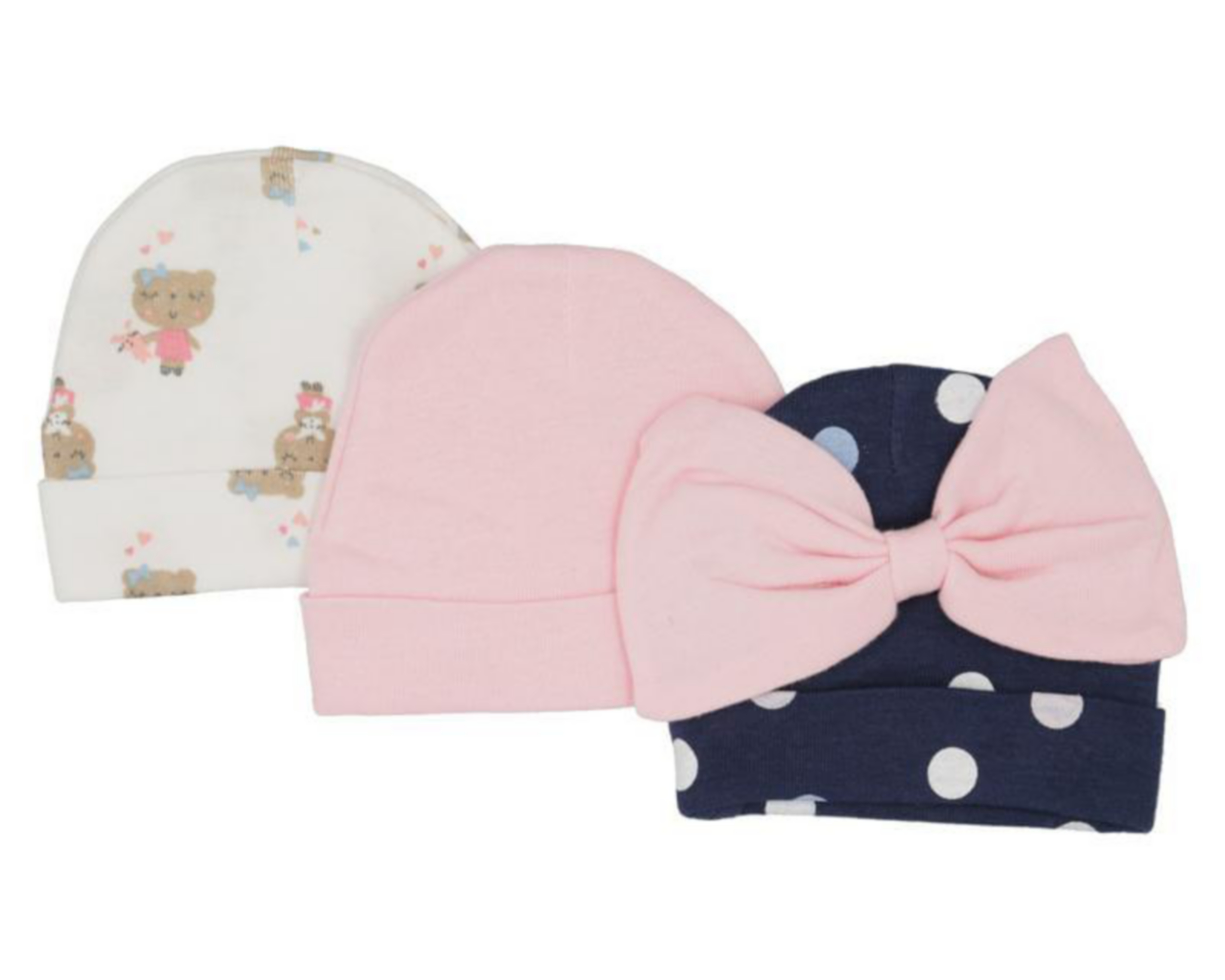 Gorros de Algodón Baby Colors para Bebé Niña 3 Piezas