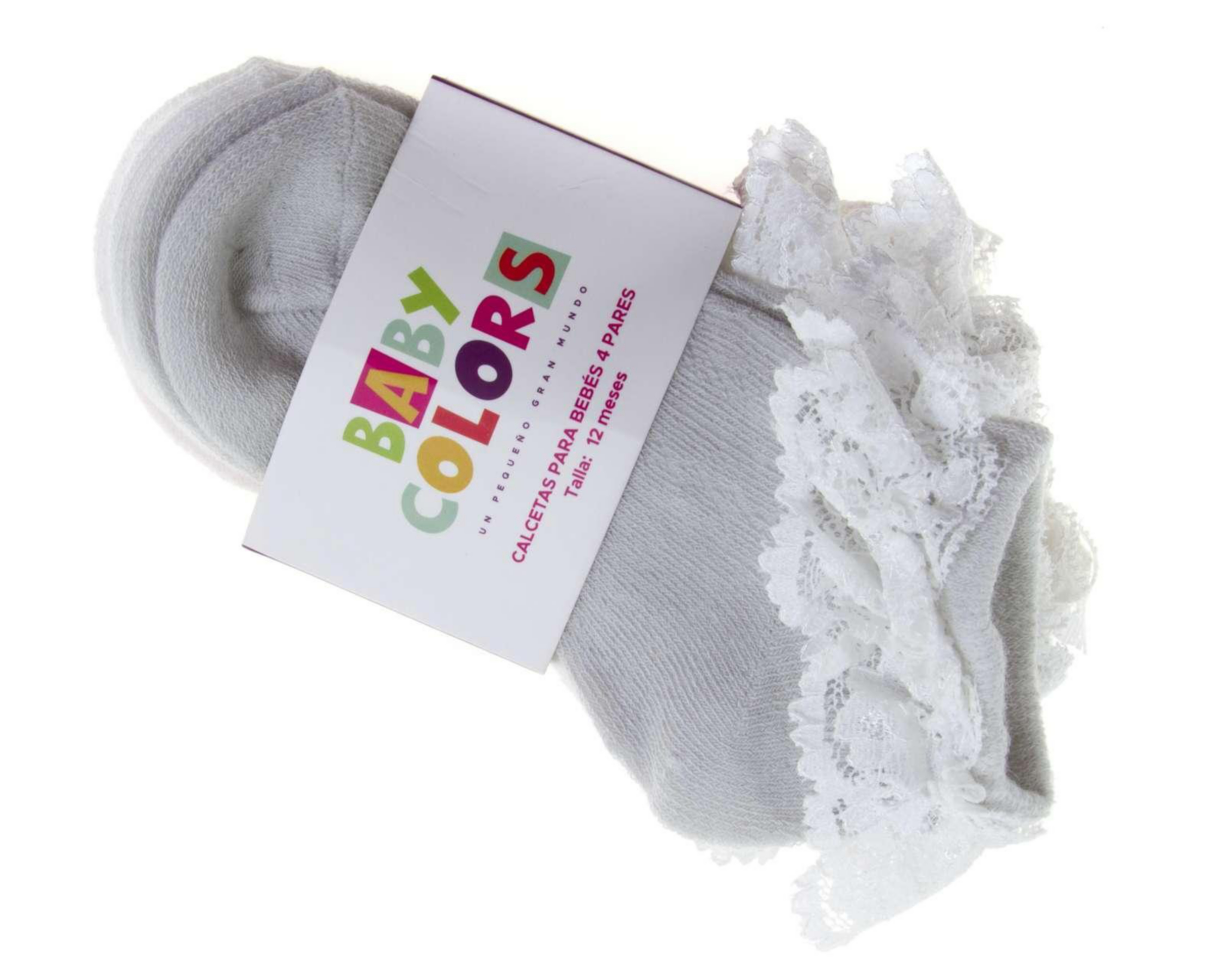 Foto 4 pulgar | Calcetas Baby Colors con Encaje para Bebé Niña 4 Pares