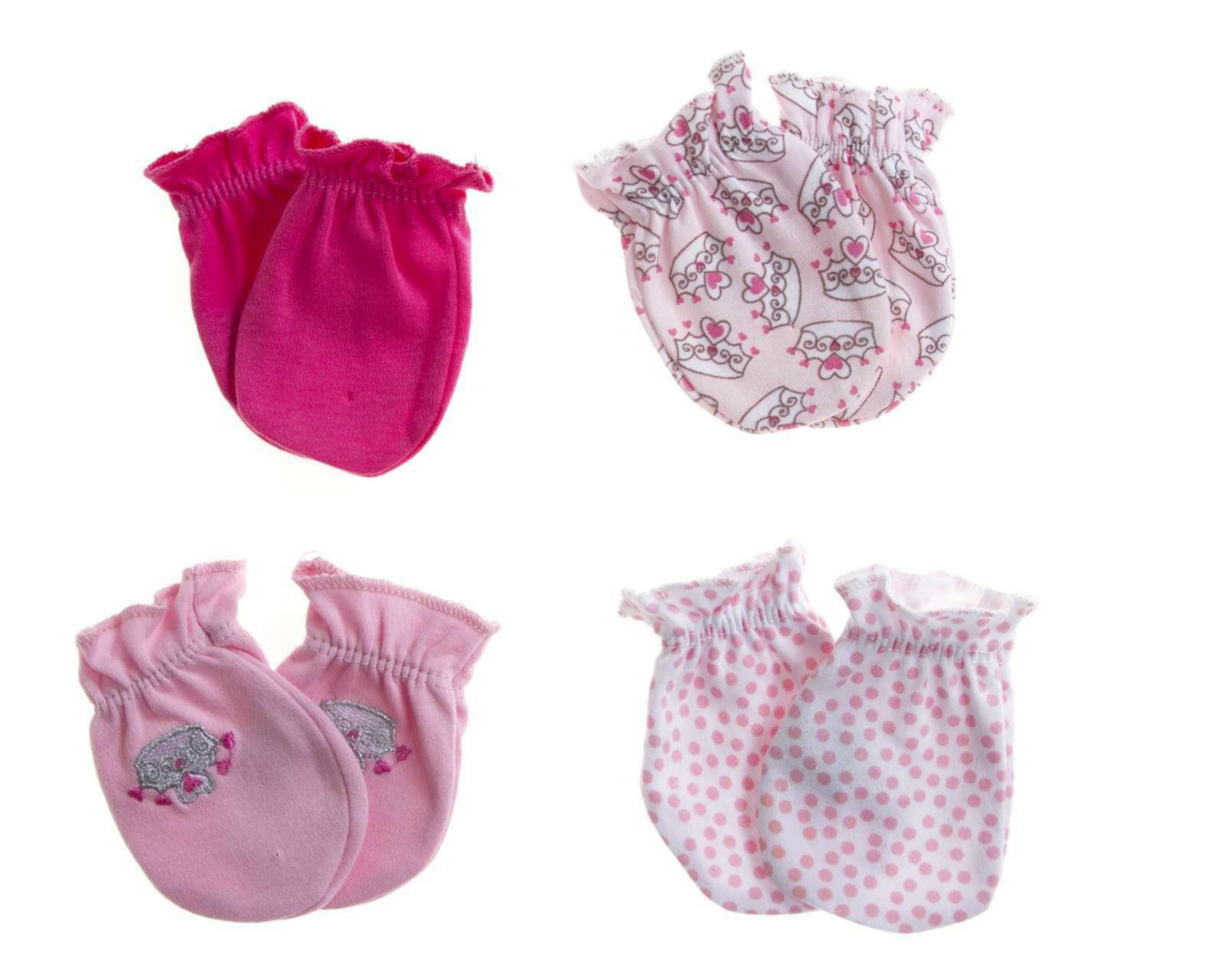 Guantes de Algodón marca Baby Colors para Bebé Niña (4 Pares)