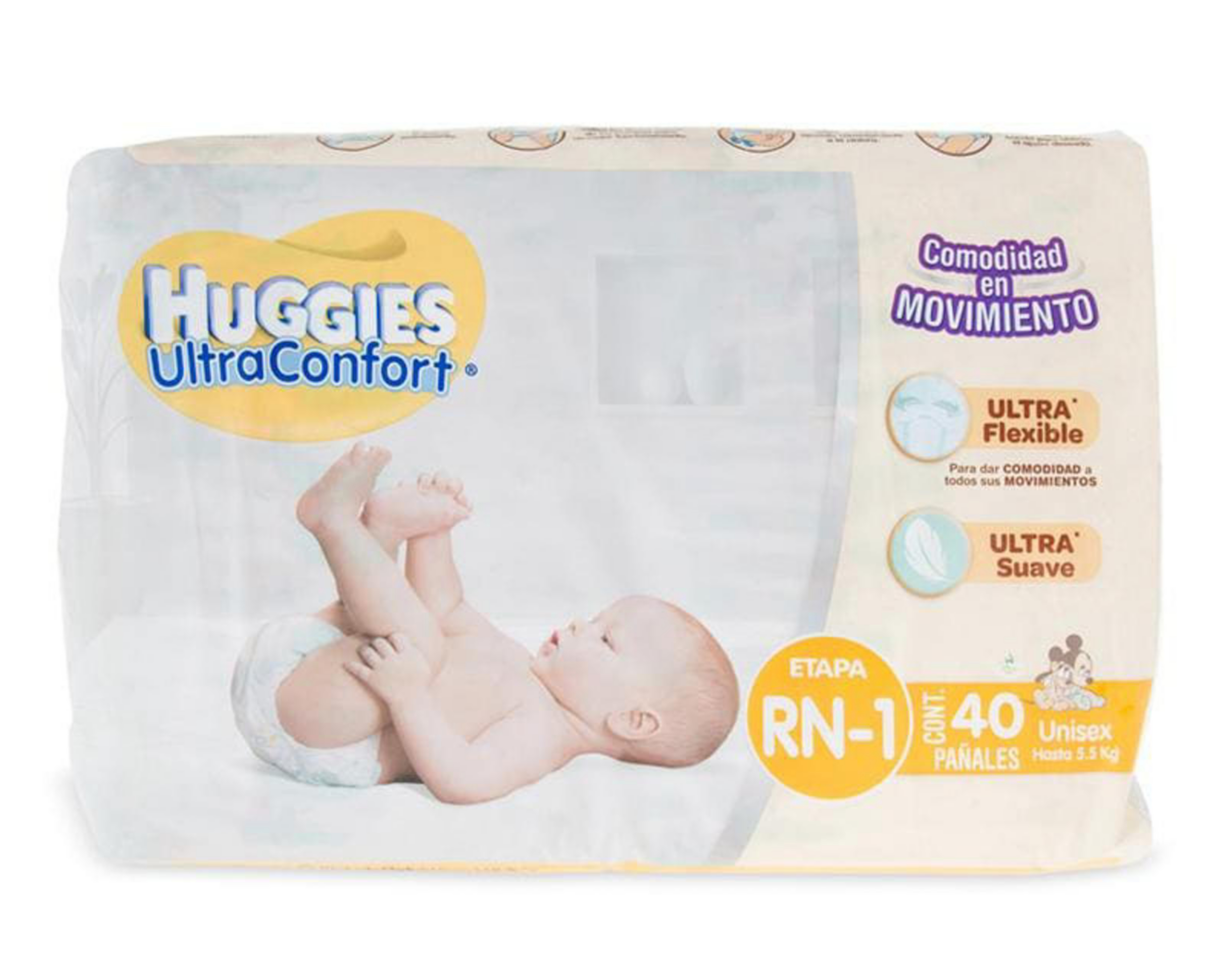 Foto 2 pulgar | Pañales marca Huggies UltraConfort para Recién Nacido