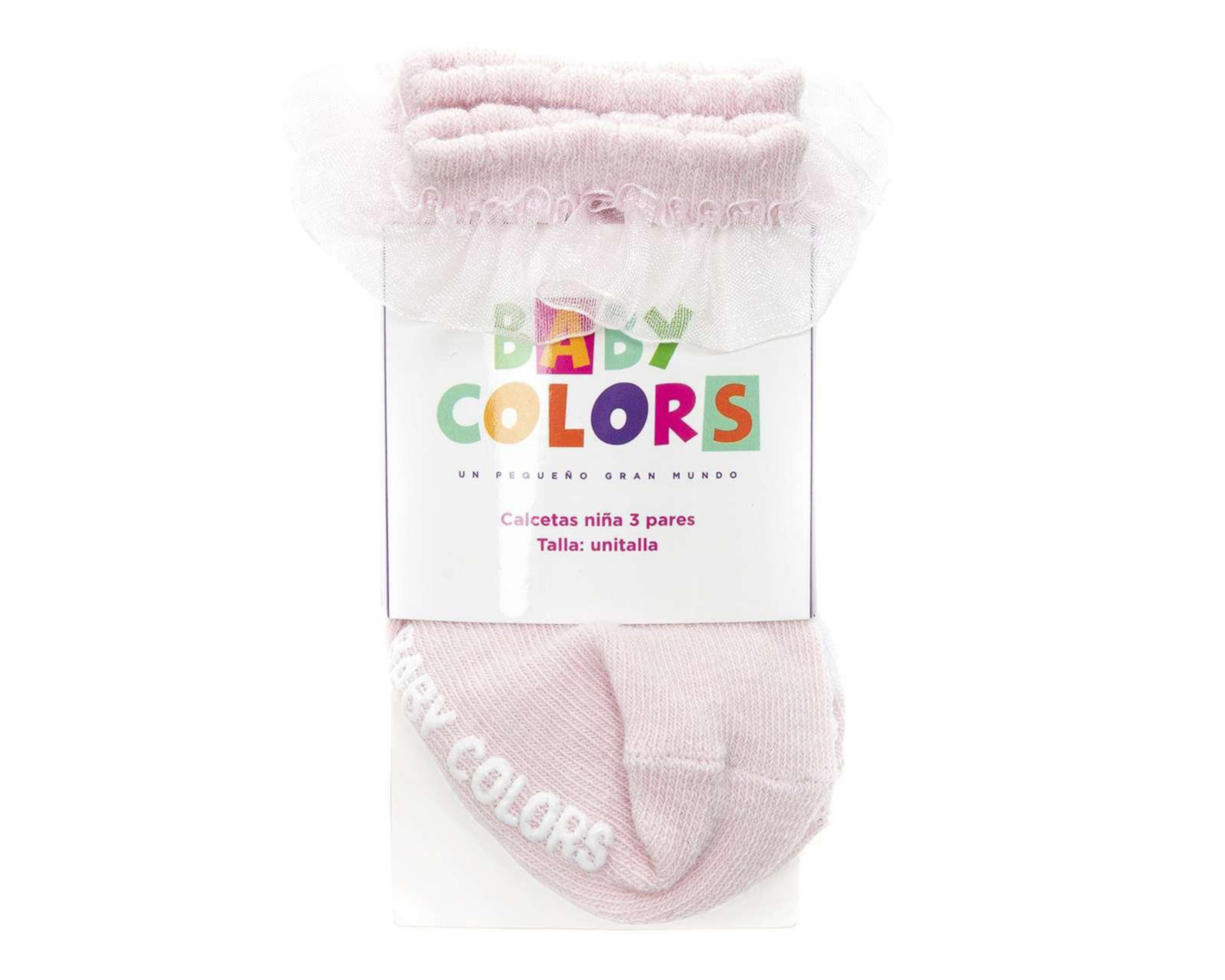 Foto 4 pulgar | Calcetas Baby Colors con Holán para Bebé Niña 3 Pares