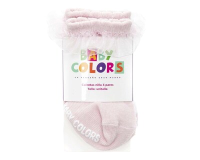 Foto 3 | Calcetas Baby Colors con Olán para Bebé Niña 3 Pares