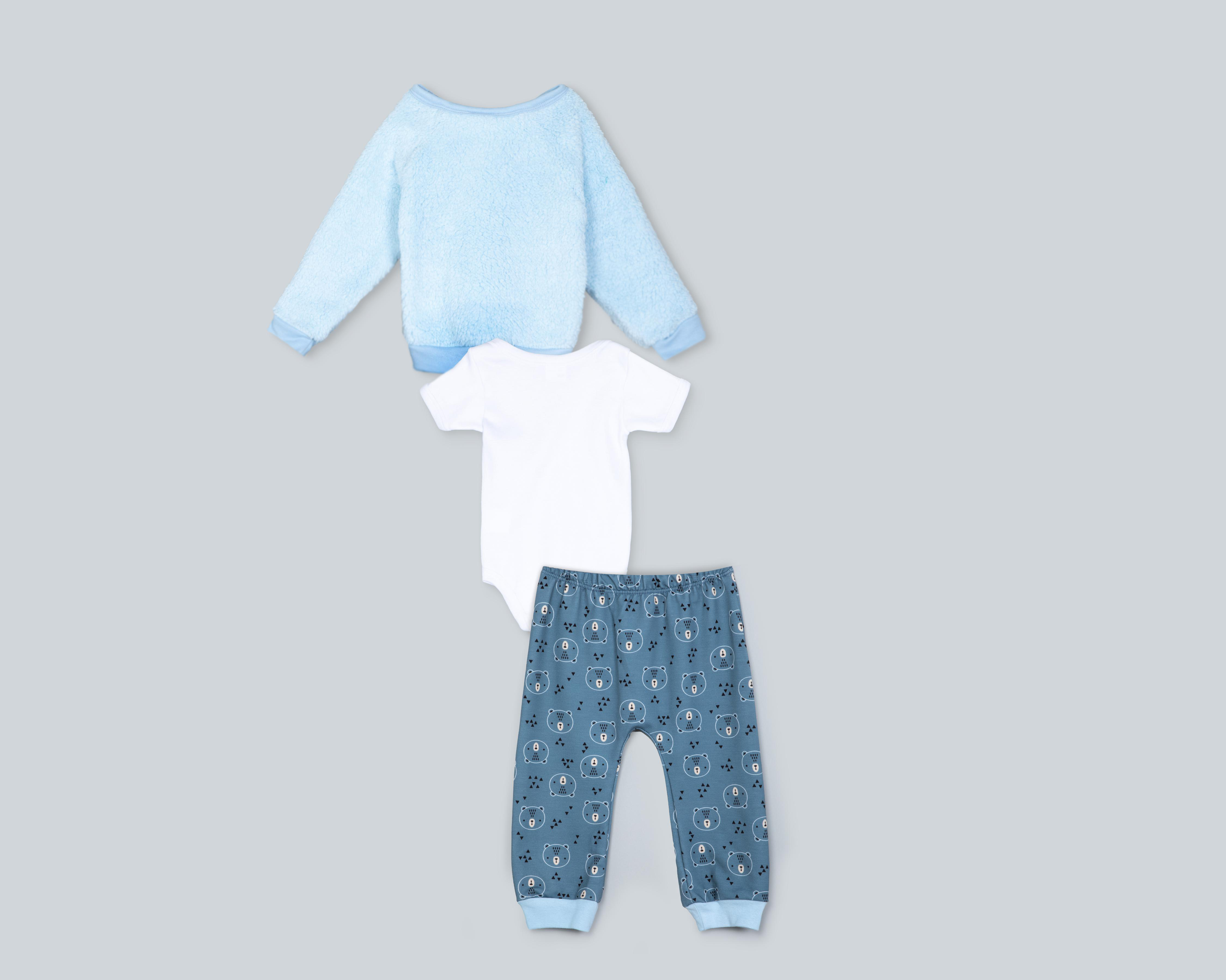 Foto 3 pulgar | Pants y Sudadera Baby Colors para Bebé Niño 3 Piezas