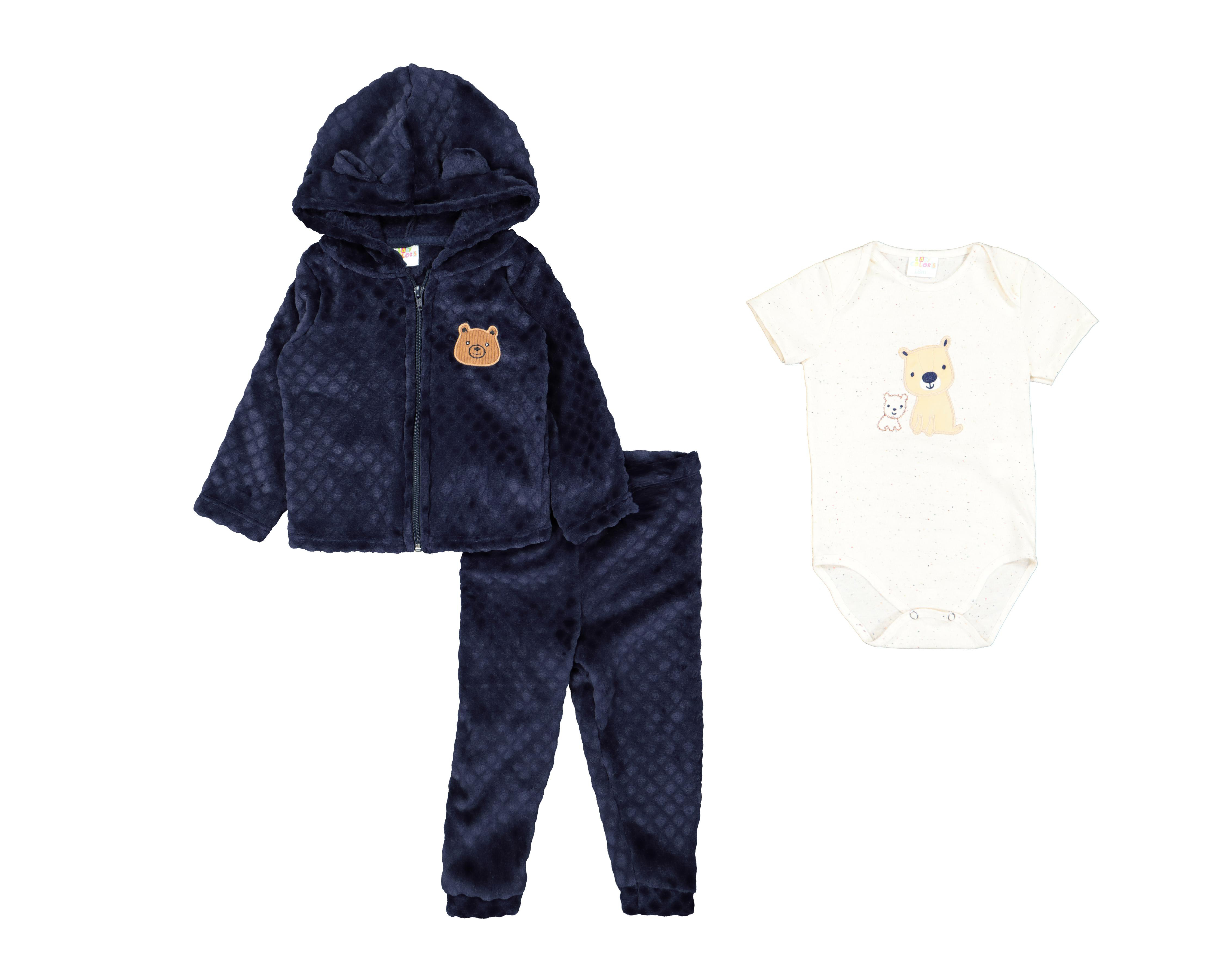 Chamarra, Pants y Pañalero Baby Colors para Bebé Niño