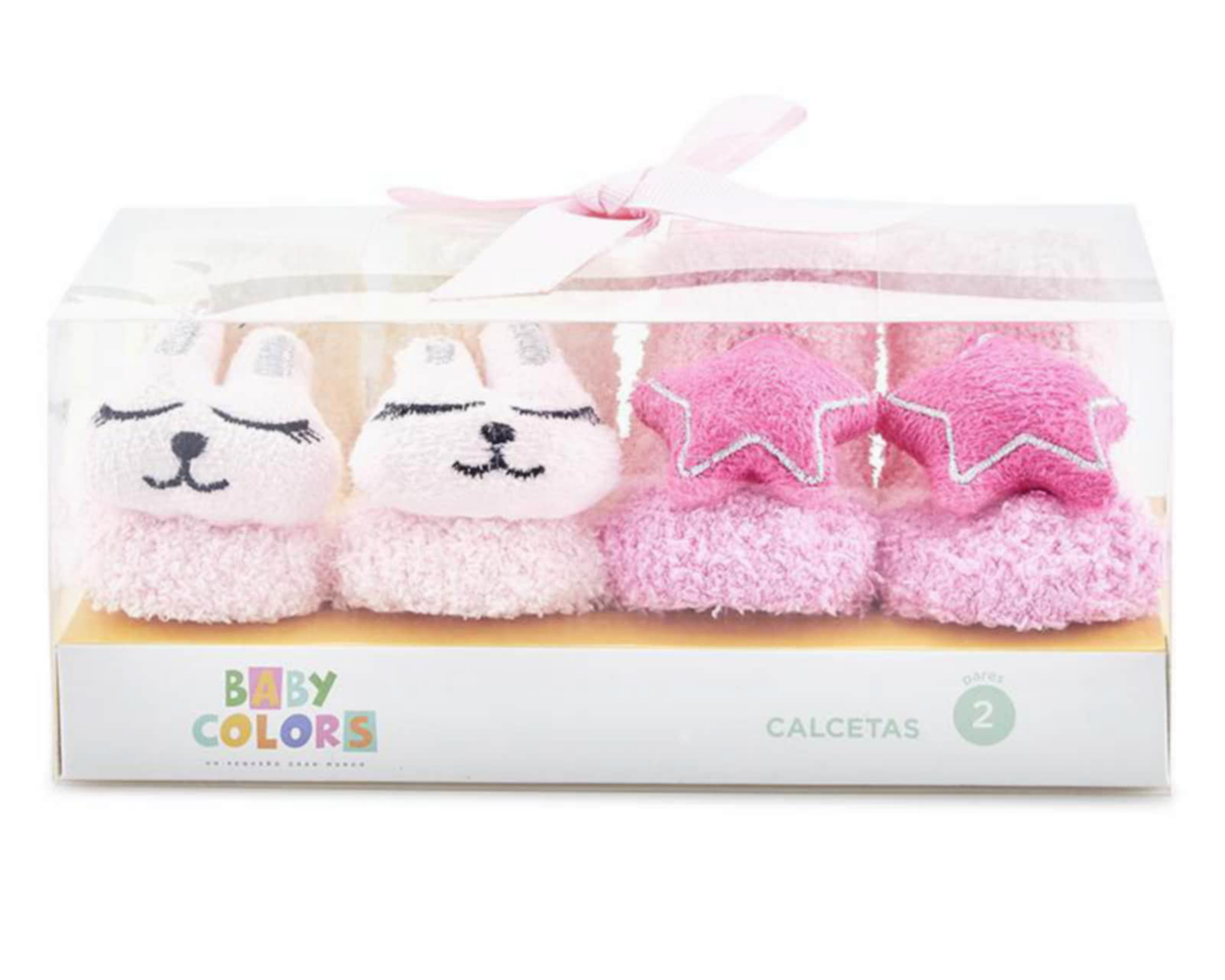 Calcetas Baby Colors con Peluche para Bebé Niña 2 Pares $119