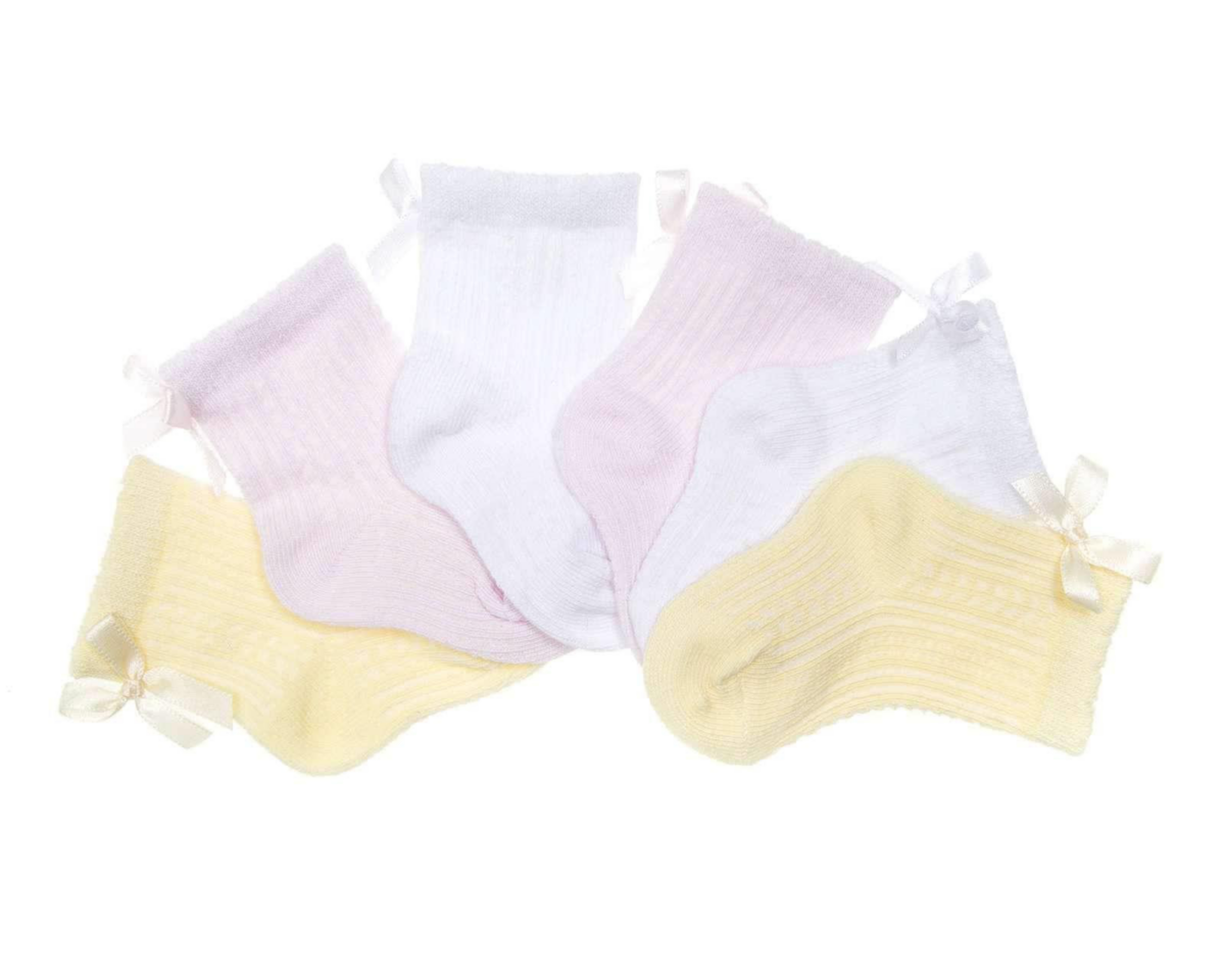 Calcetas Baby Colors con Moño para Bebé Niña 6 Pares