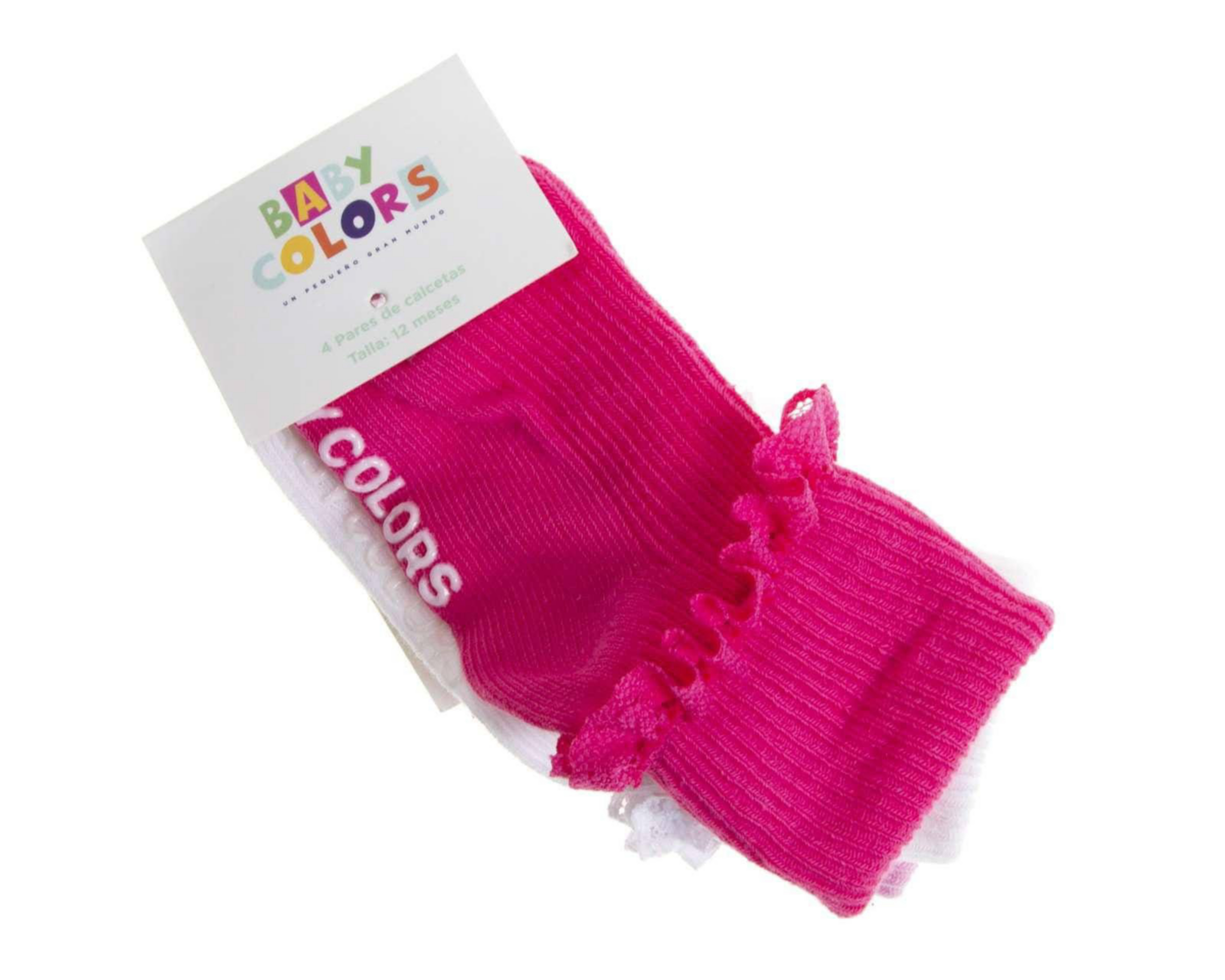 Foto 4 pulgar | Calcetas Baby Colors con Encaje para Bebé Niña 4 pares