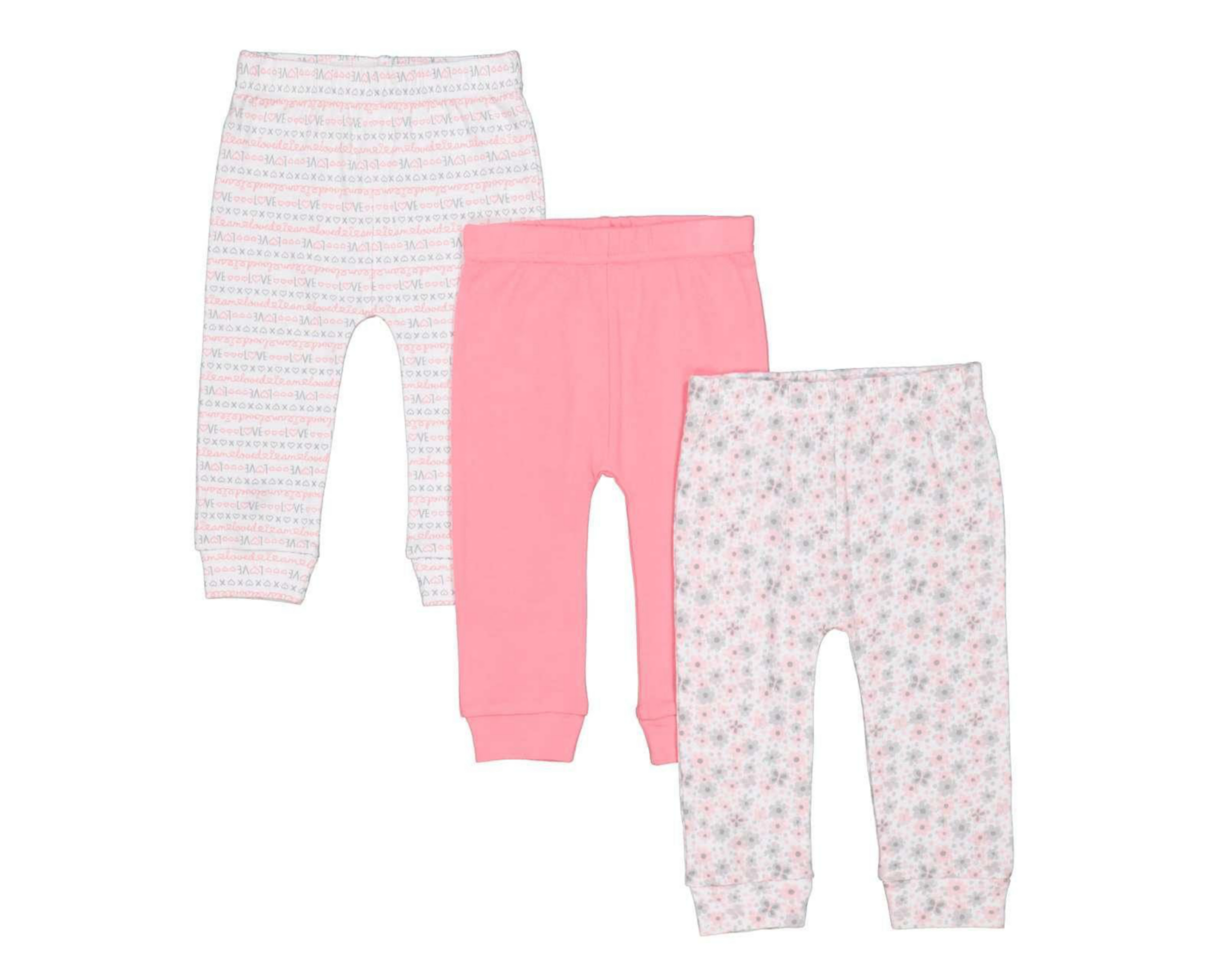 Pantalones de Algodón Baby Colors para Bebé Niña 3 Piezas