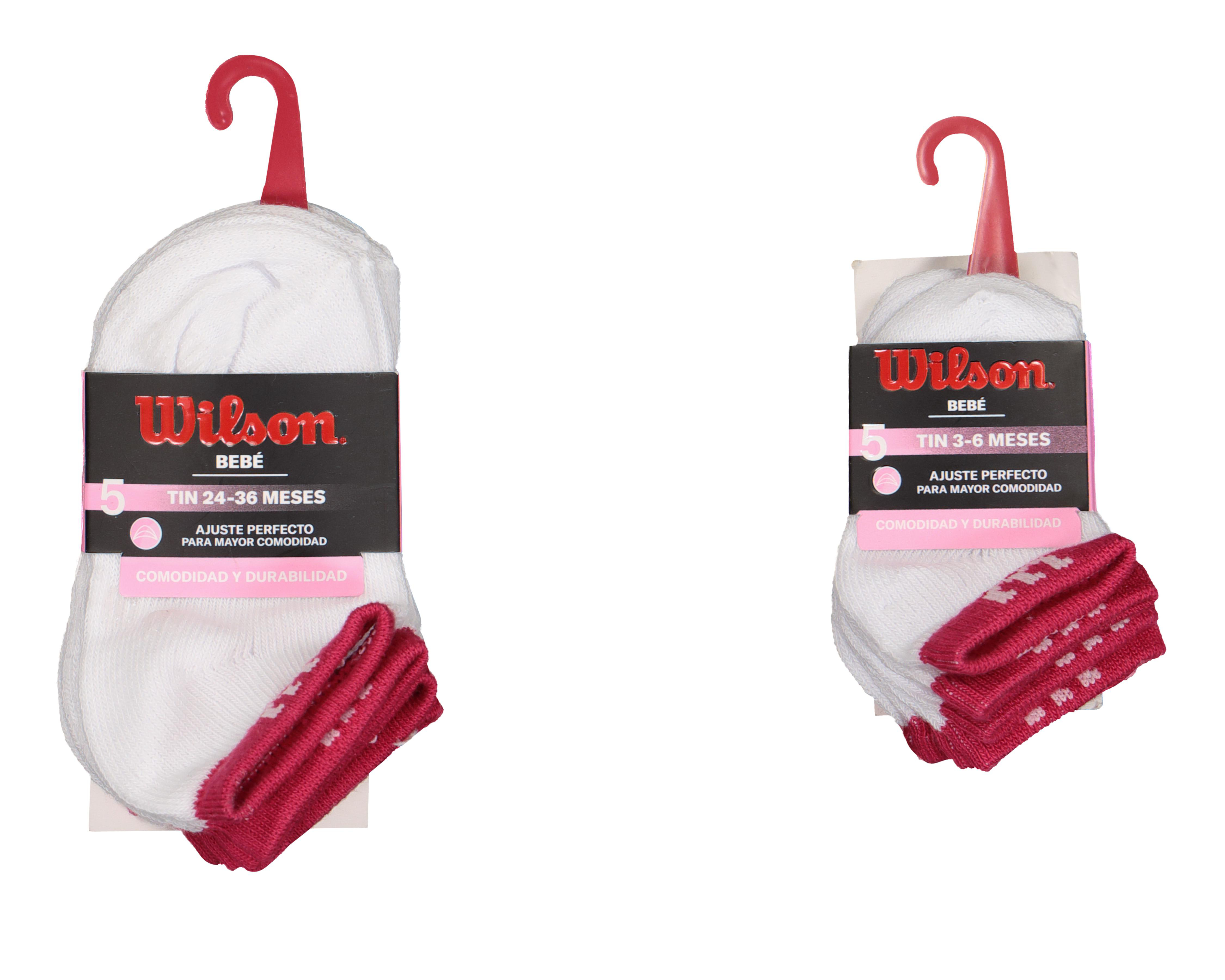 Foto 4 pulgar | Calcetas Wilson Antiderrapantes para Bebé Niña 5 Pares