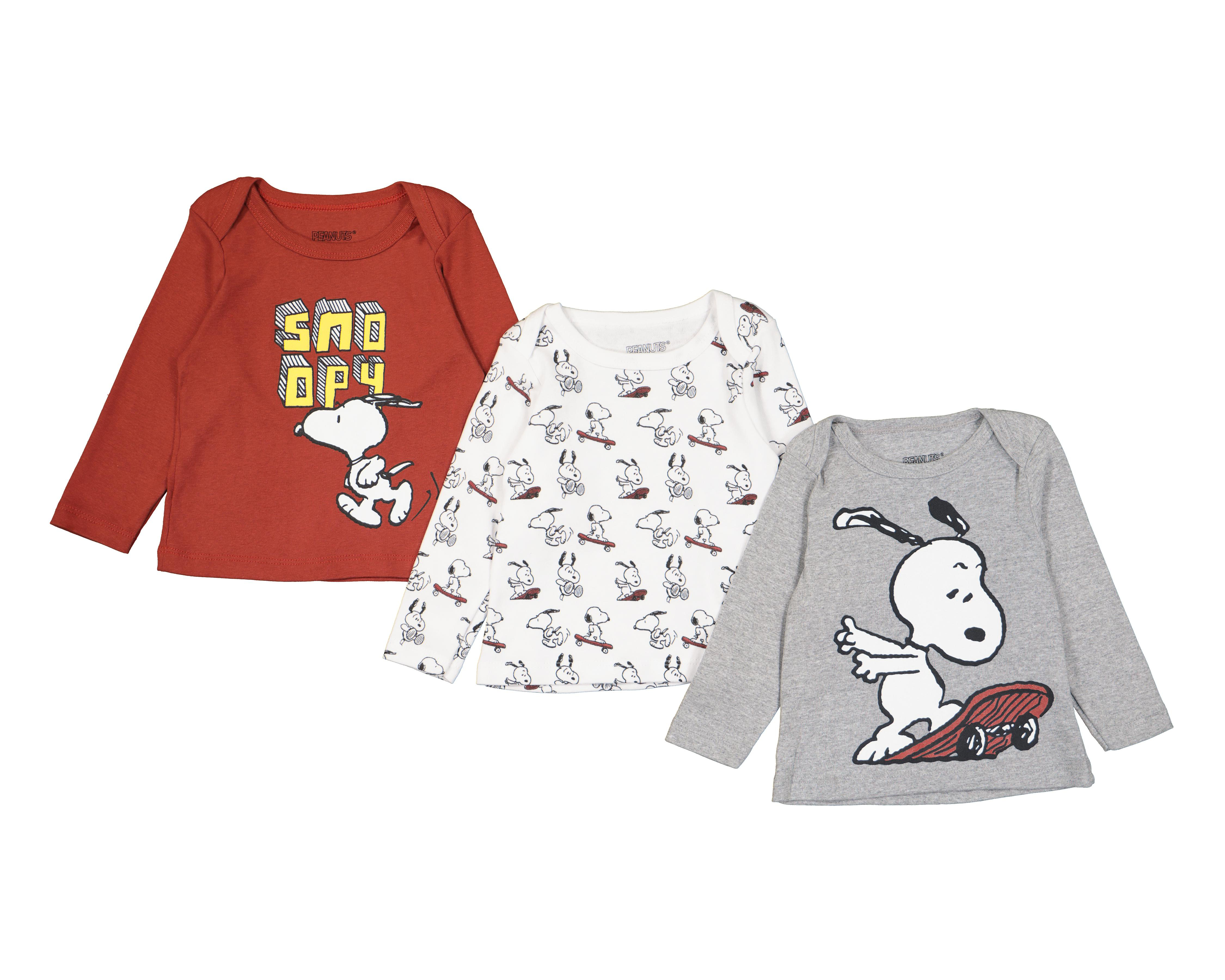 Playera Peanuts para Bebé 3 Piezas