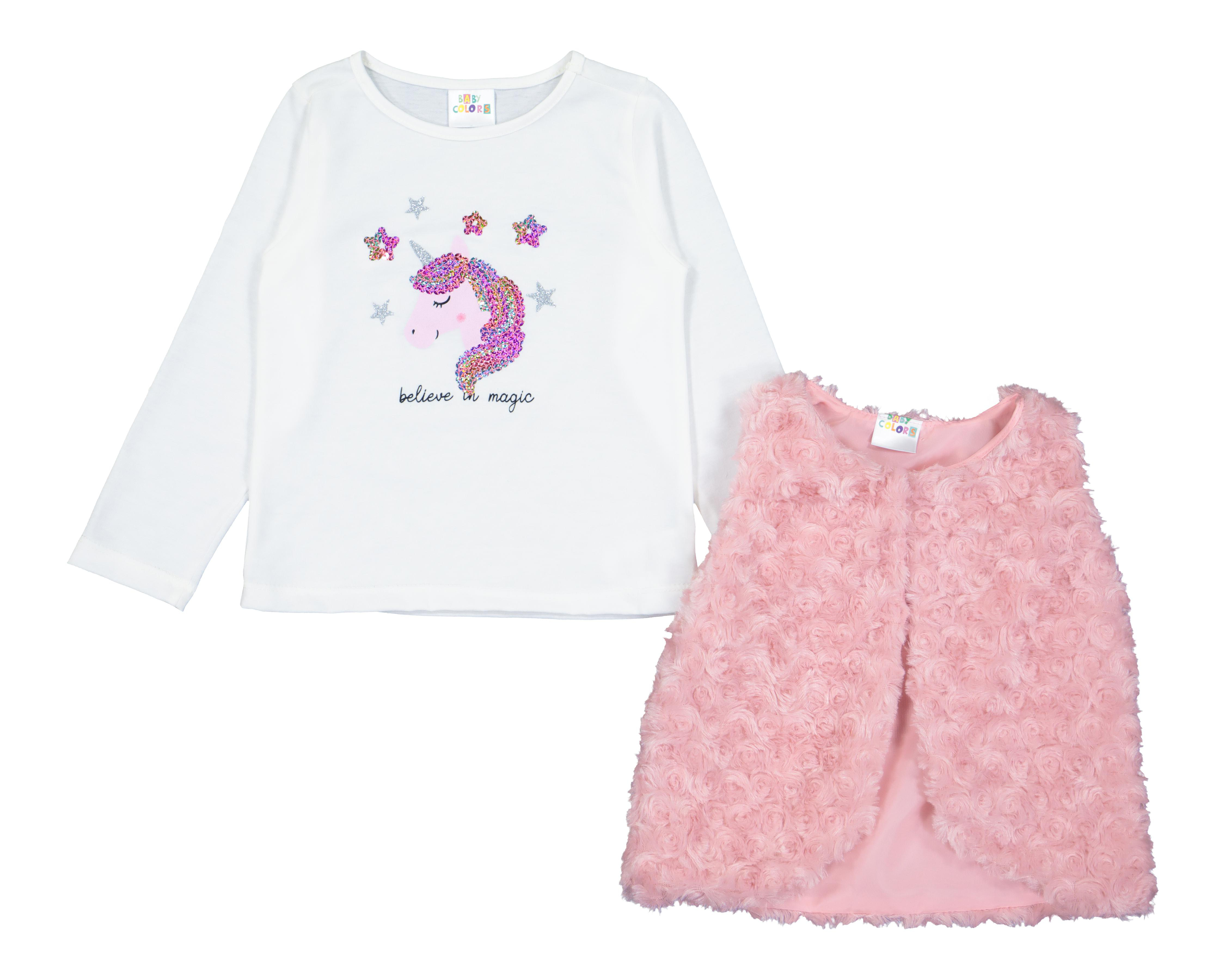 Blusa y Chaleco Baby Colors para Bebé Niña $219