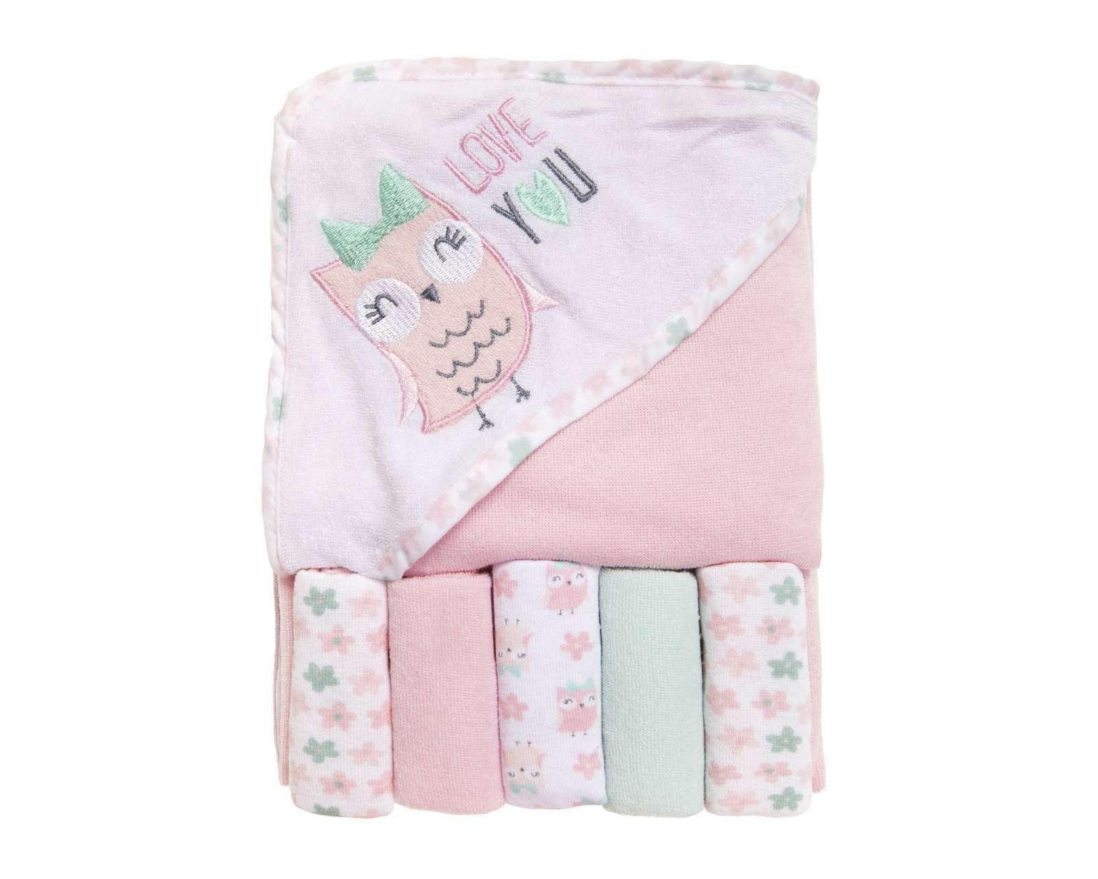 Foto 2 | Toalla de Baño y Toalla Facial Baby Colors para Bebé Niña 6 piezas